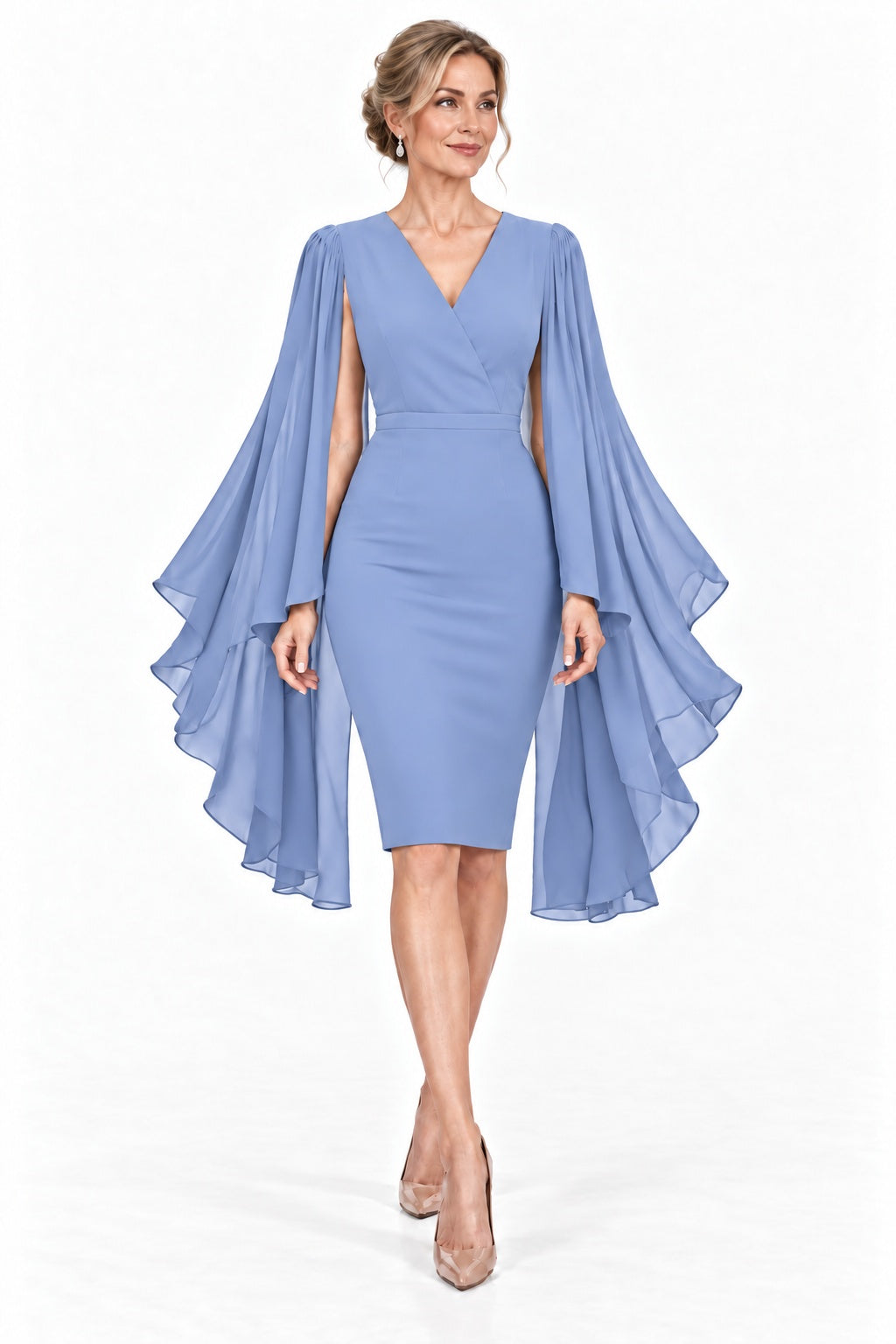 Sheath-Column Knee Length Elastic Cloth Mother of the Bride Dress CM0524