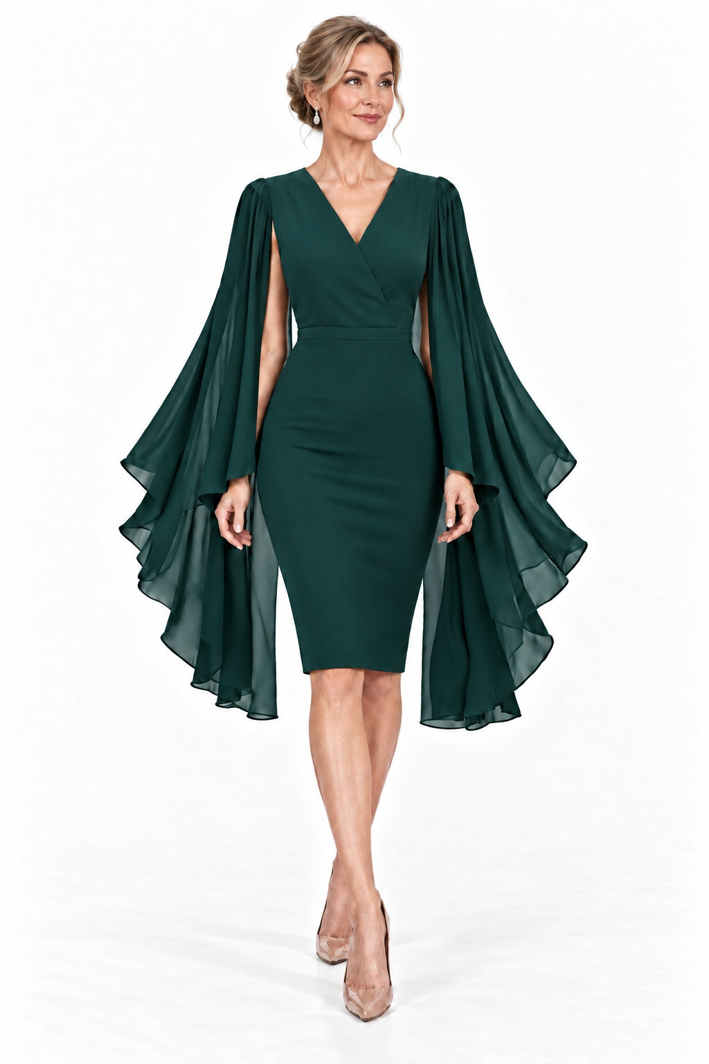 Sheath-Column Knee Length Elastic Cloth Mother of the Bride Dress CM0524