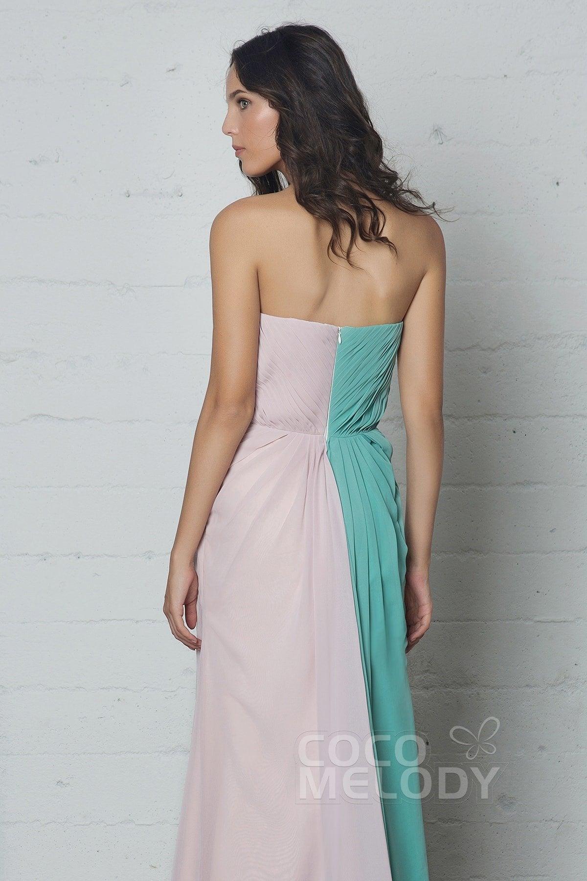 Sheath-Column Floor Length Chiffon Dress COZF17003 - COCOMELODY