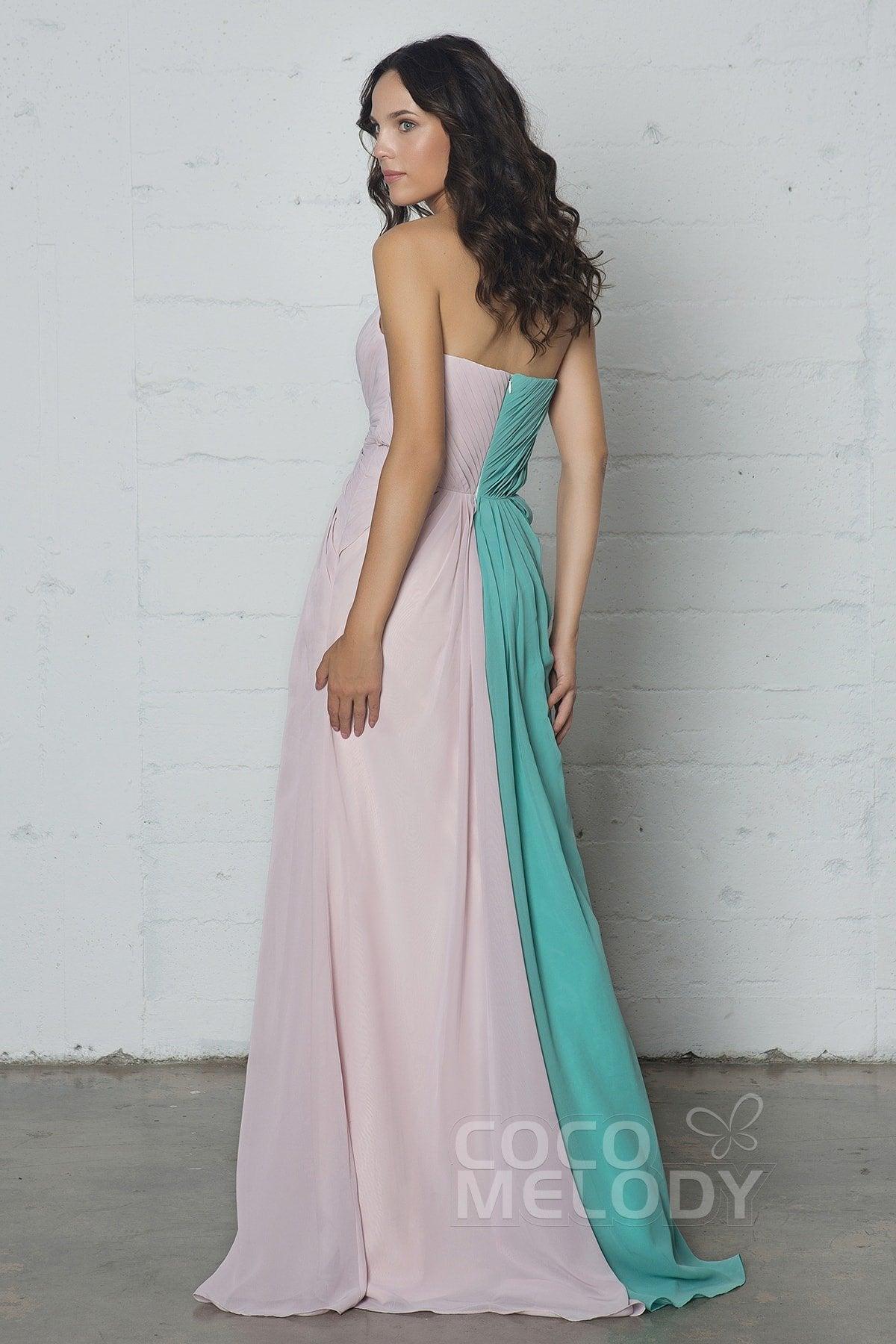 Sheath-Column Floor Length Chiffon Dress COZF17003 - COCOMELODY