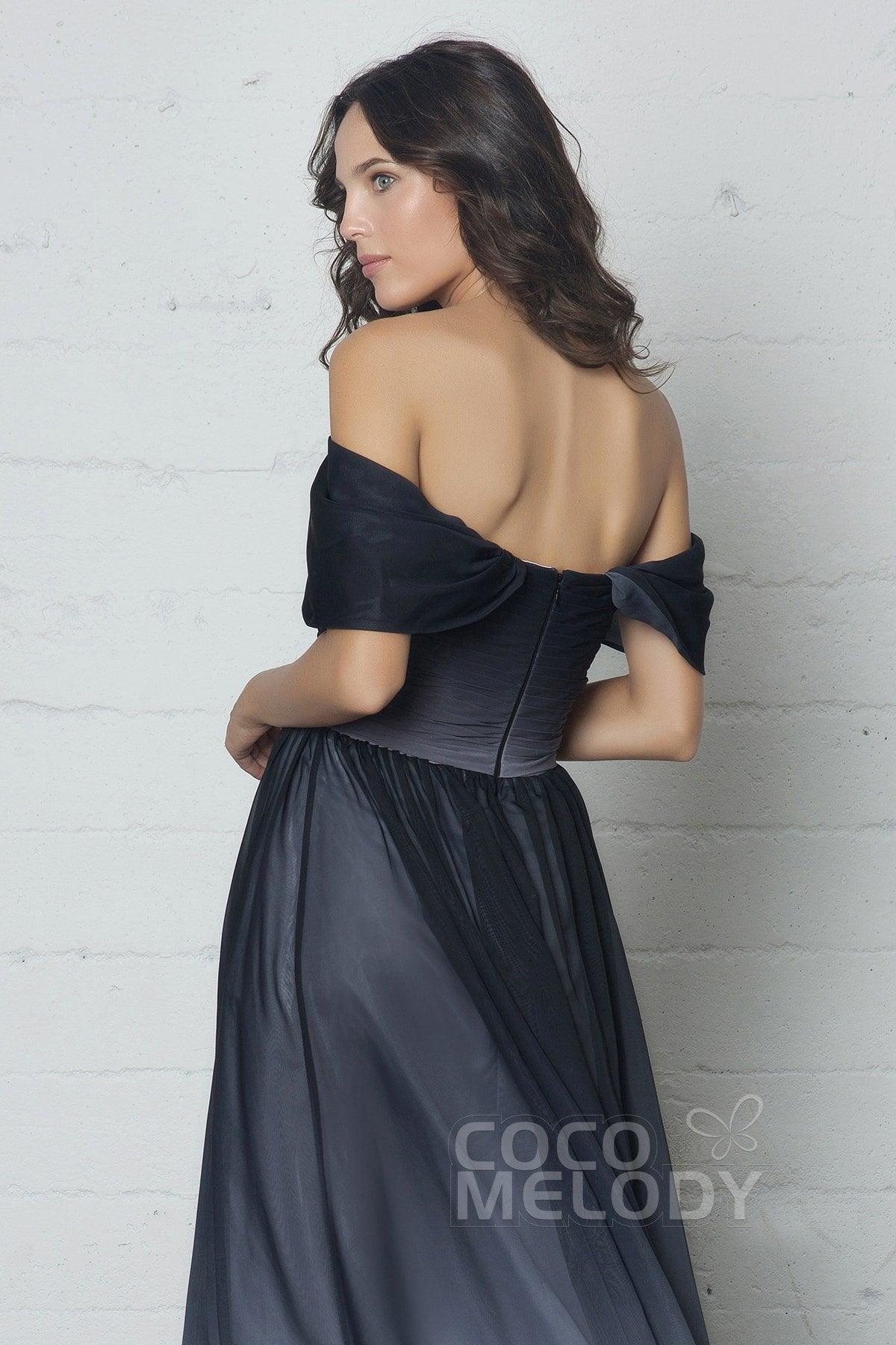 Sheath-Column Floor Length Ombre Chiffon Dress COZF17015 - COCOMELODY