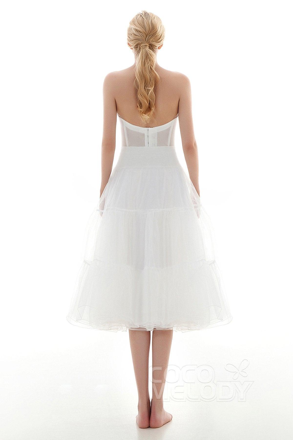 A-Line Tea Length Slip Organza Wedding Petticoats CP001600B - COCOMELODY