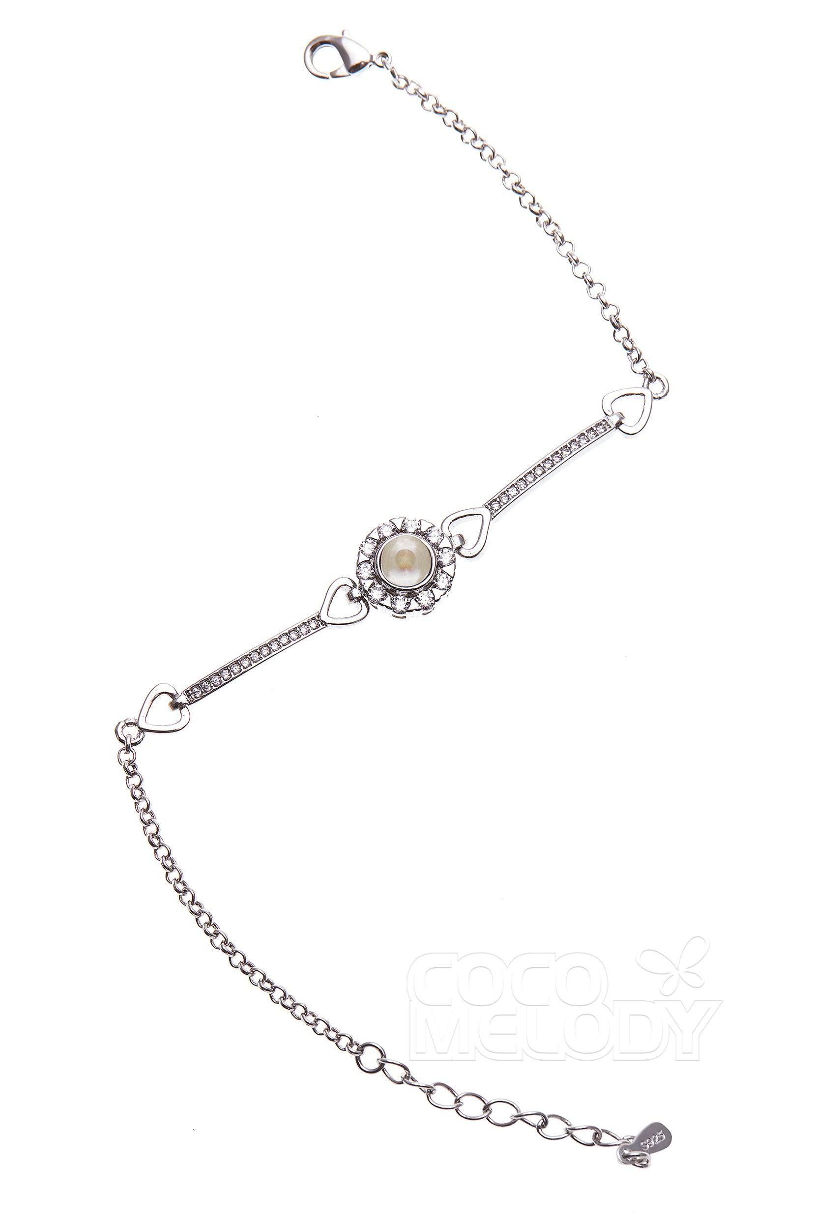 Alloy Wedding Bracelets with Zircon CQ0035 - COCOMELODY