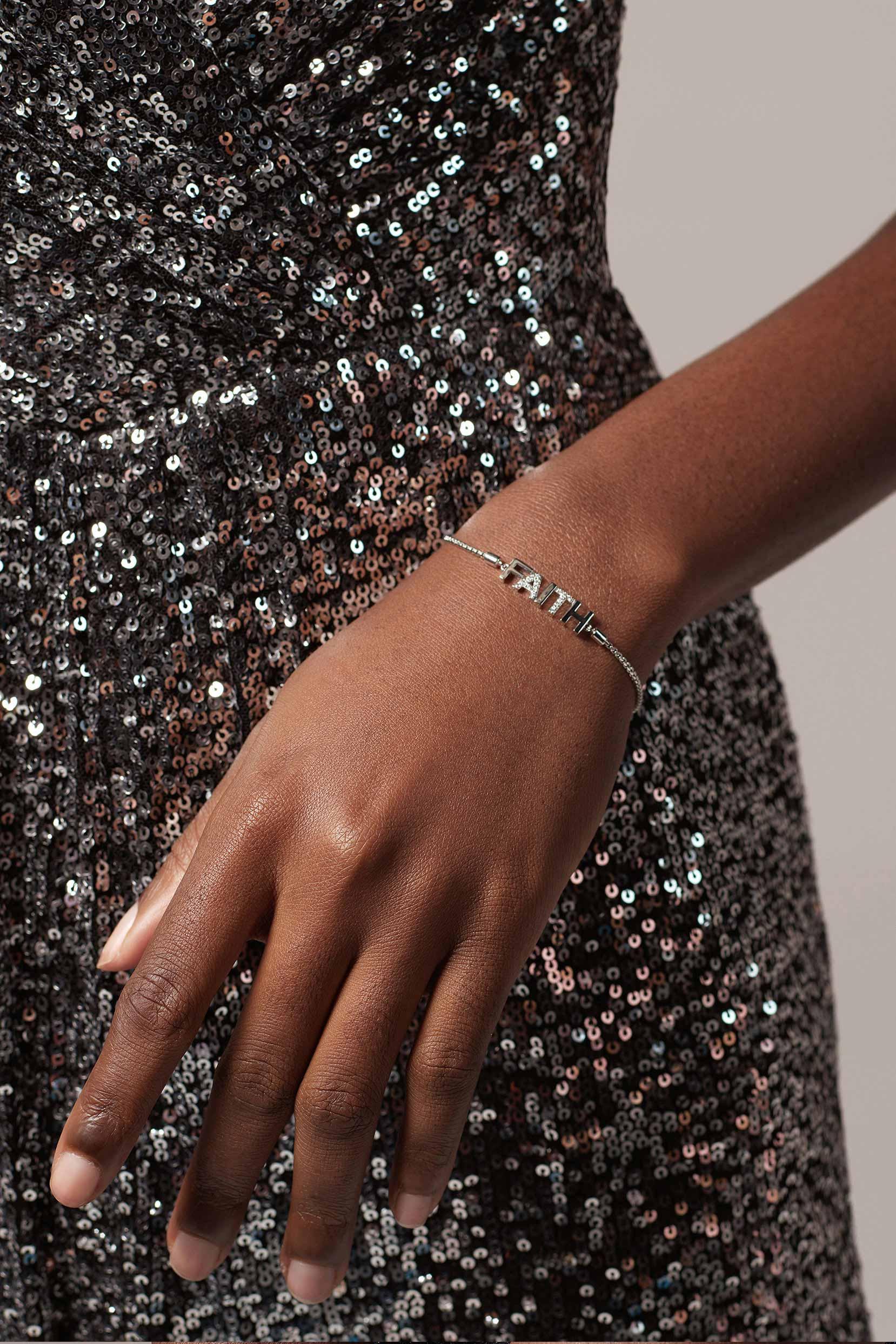 Rhodium plated Bracelets with Crystals CQ0049 - COCOMELODY