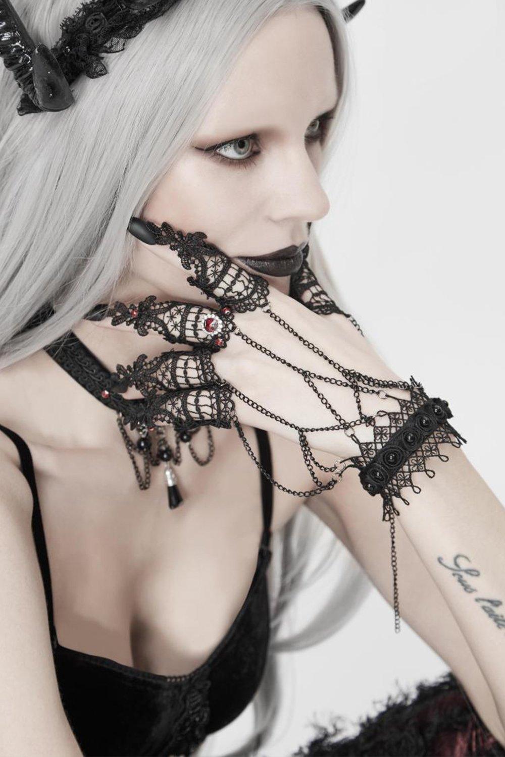 Alloy Lace Bracelets with Rhinestone CQ0067 - COCOMELODY