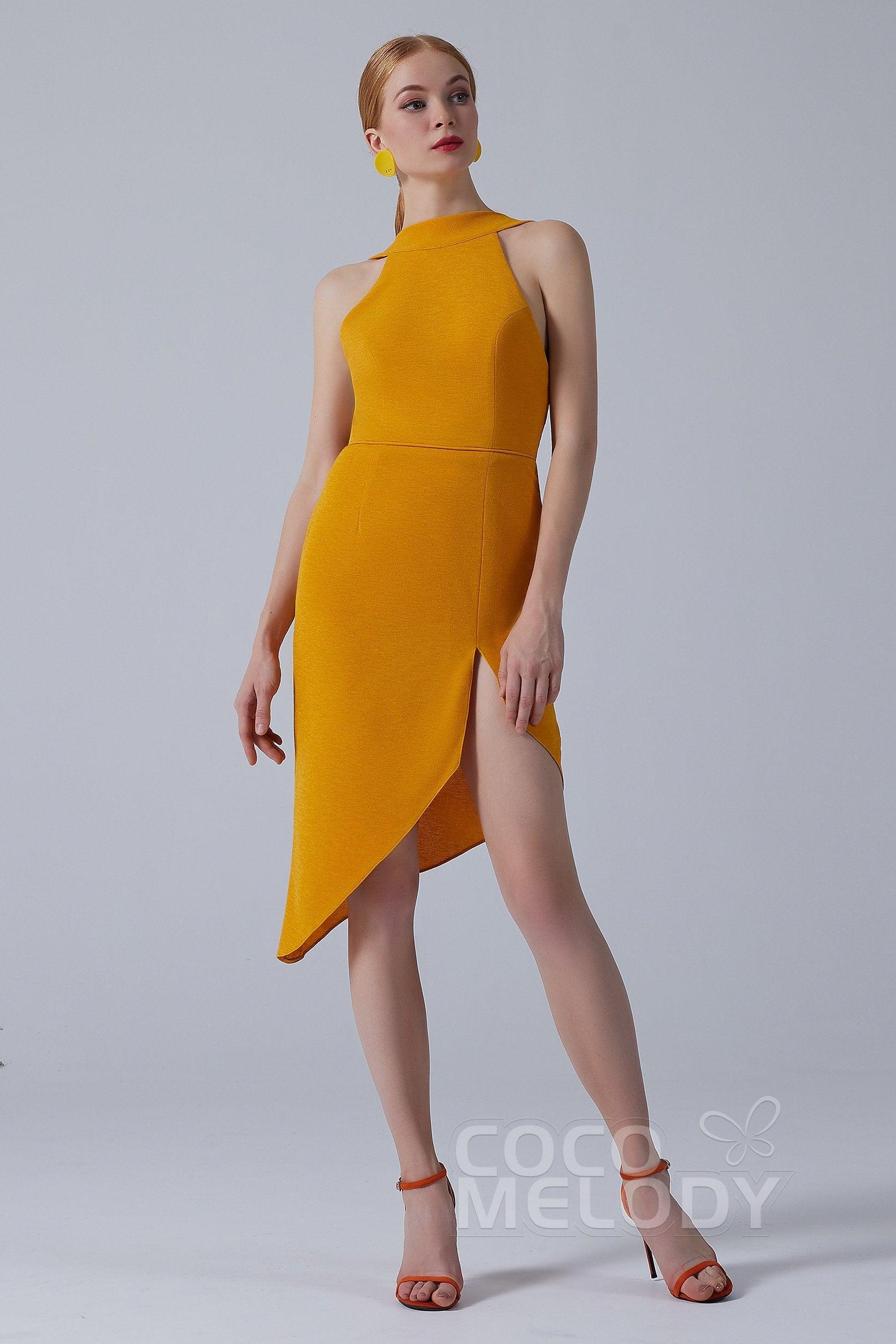 Asymmetrical Short-Mini Twisted Silk Fabric Dress CS0209 - COCOMELODY