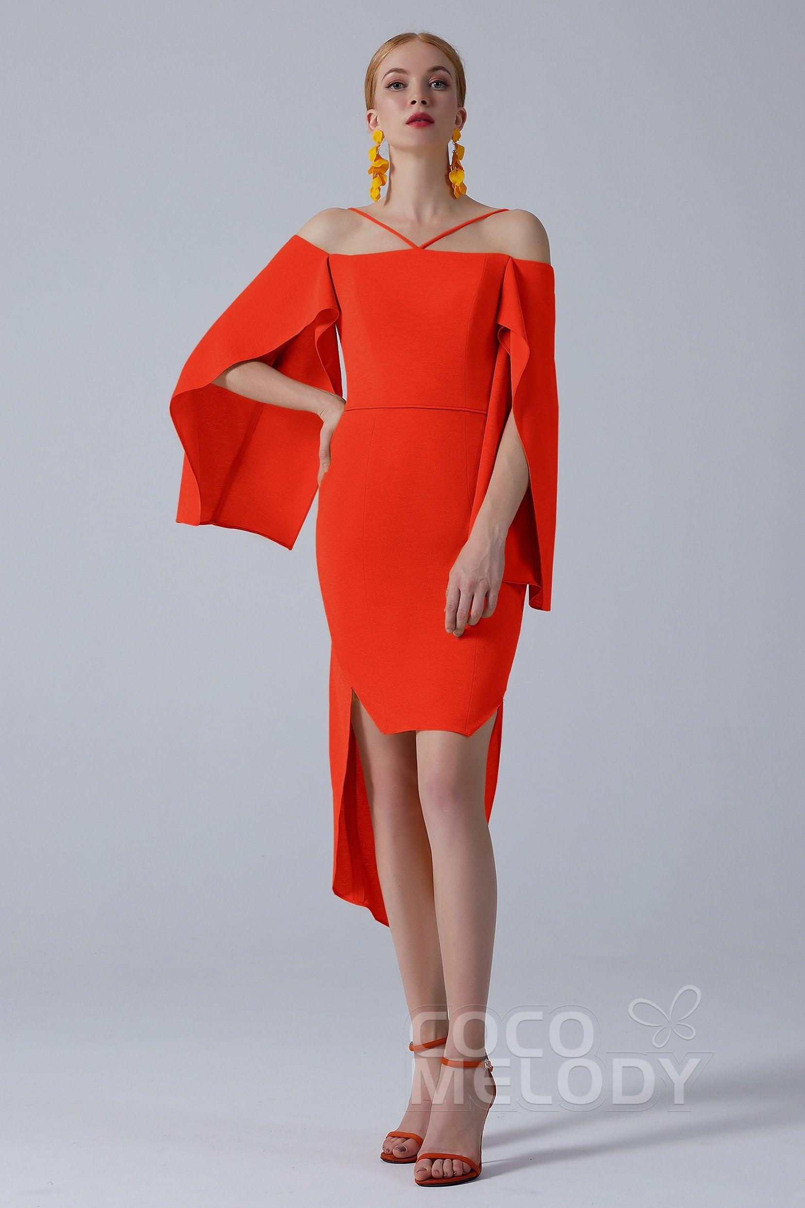 Asymmetrical High-Low Twisted Silk Fabric Dress CS0210 - COCOMELODY