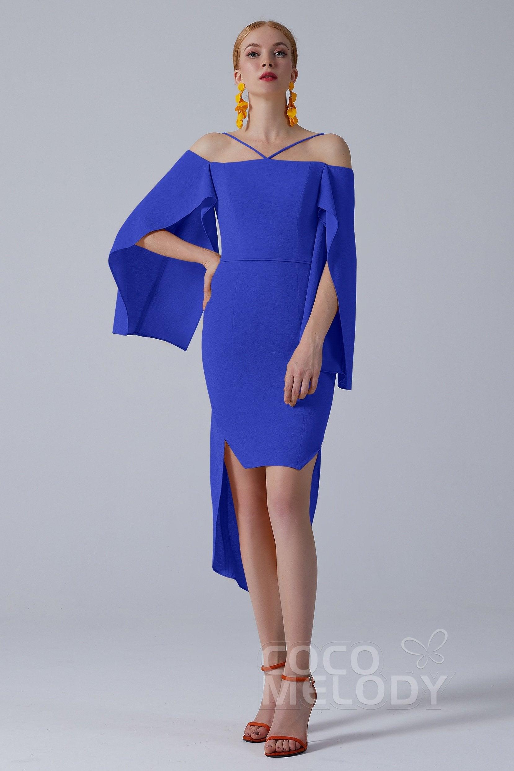 Asymmetrical High-Low Twisted Silk Fabric Dress CS0210 - COCOMELODY