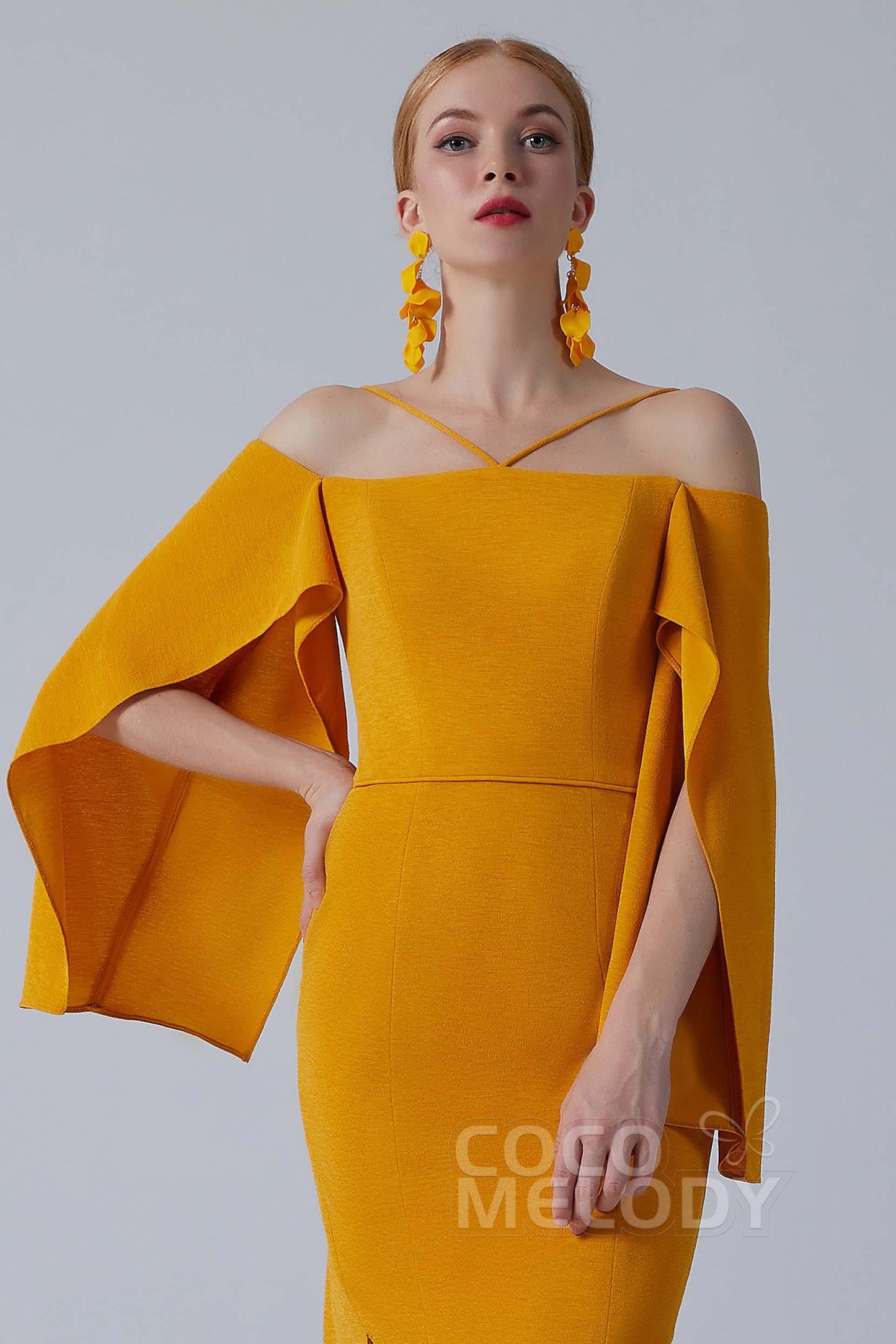 Asymmetrical High-Low Twisted Silk Fabric Dress CS0210 - COCOMELODY