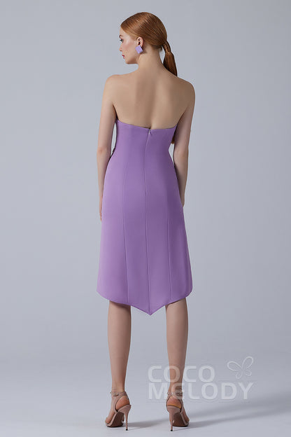 Asymmetrical High-Low Twisted Silk Fabric Dress CS0217