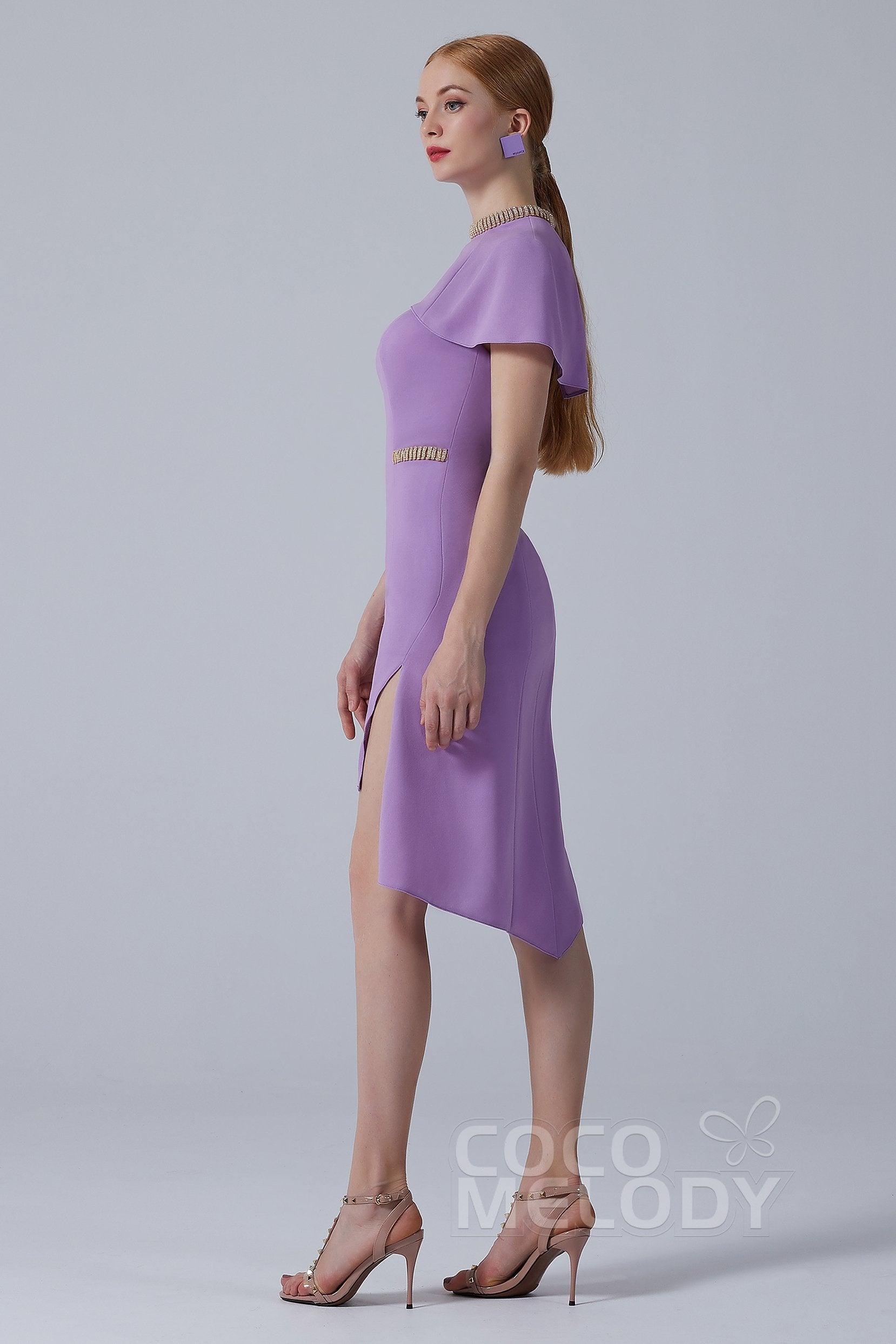 Asymmetrical High-Low Twisted Silk Fabric Dress CS0217 - COCOMELODY
