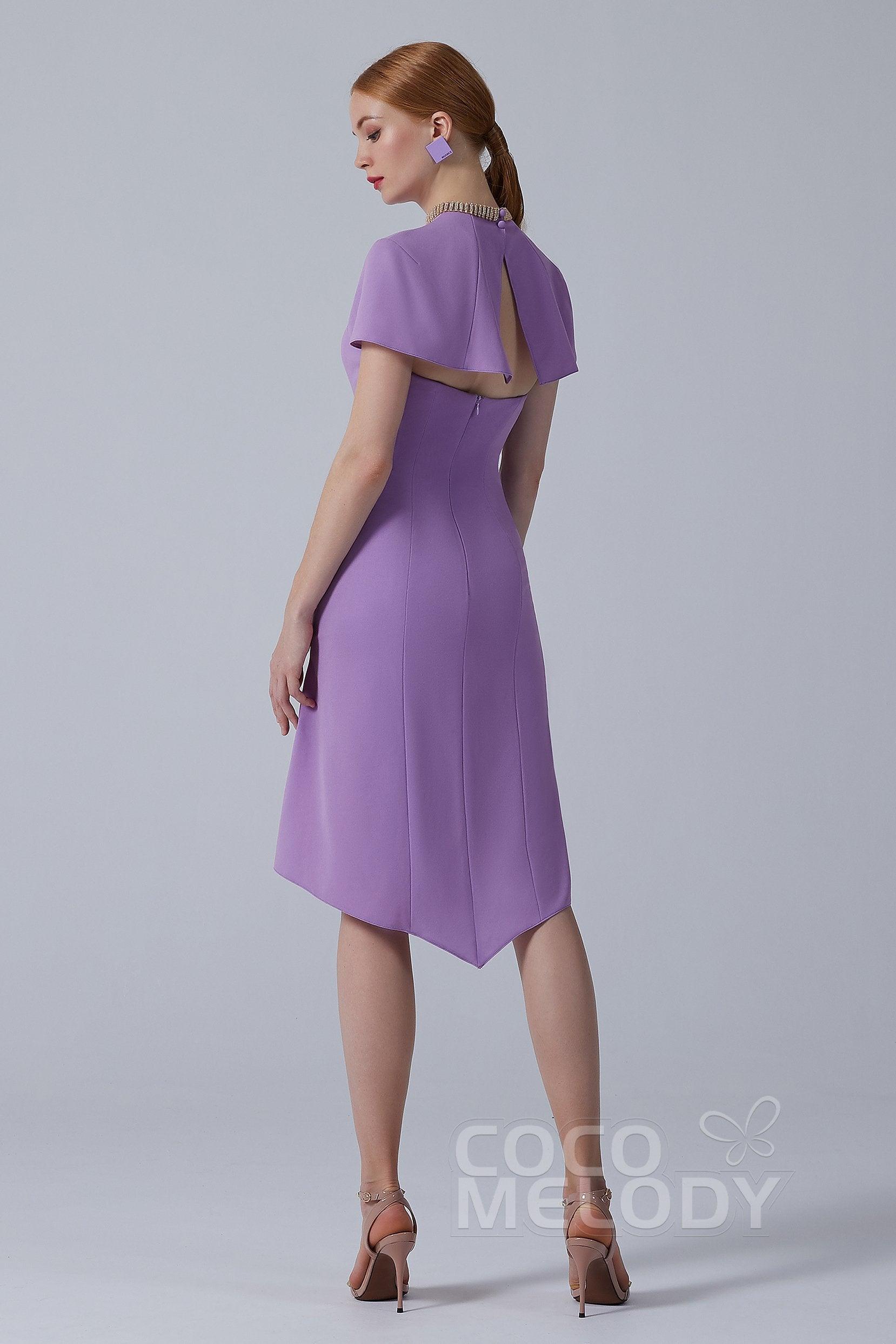 Asymmetrical High-Low Twisted Silk Fabric Dress CS0217 - COCOMELODY