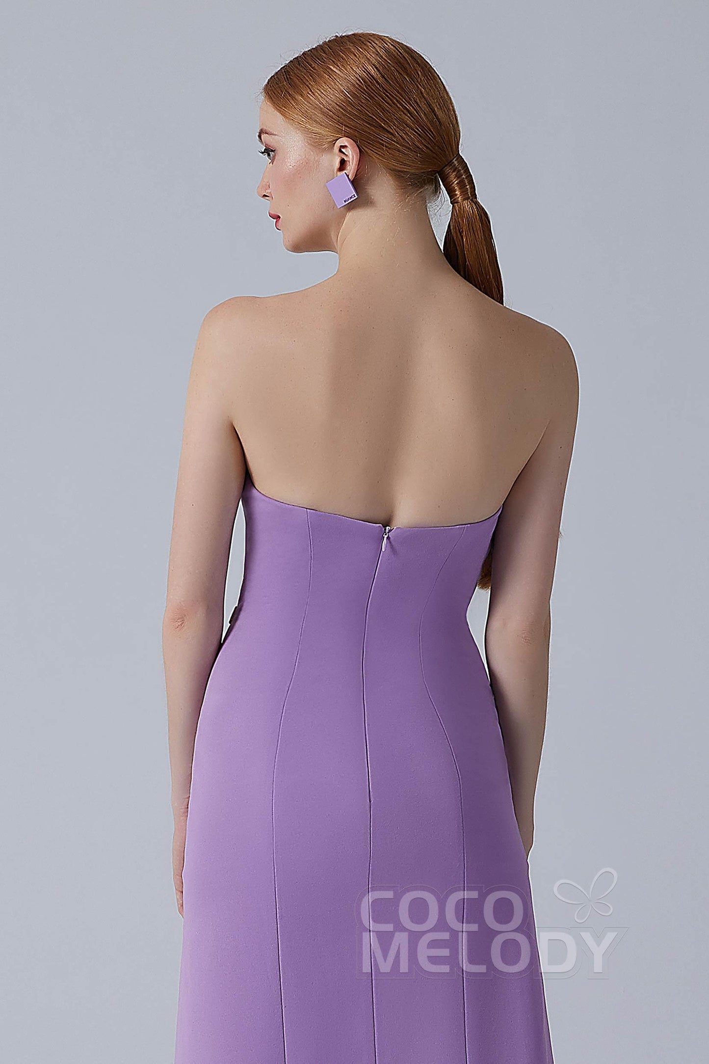 Asymmetrical High-Low Twisted Silk Fabric Dress CS0217 - COCOMELODY