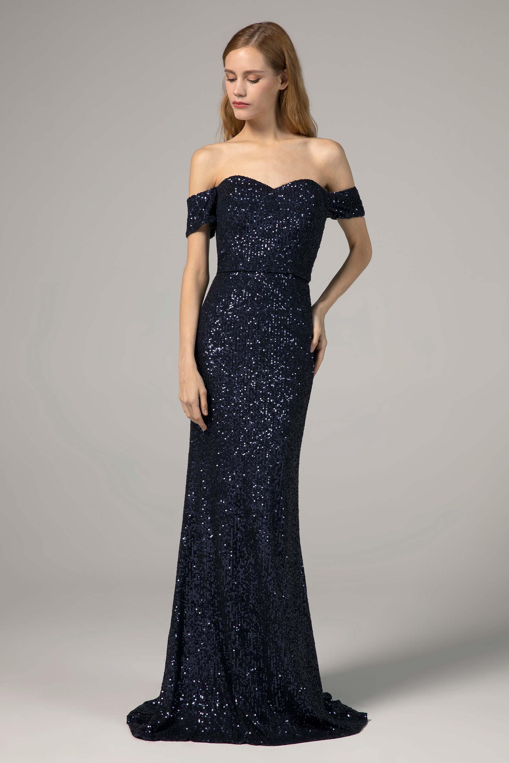 Trumpet-Mermaid Floor Length Sequined Dress CS0290 - COCOMELODY