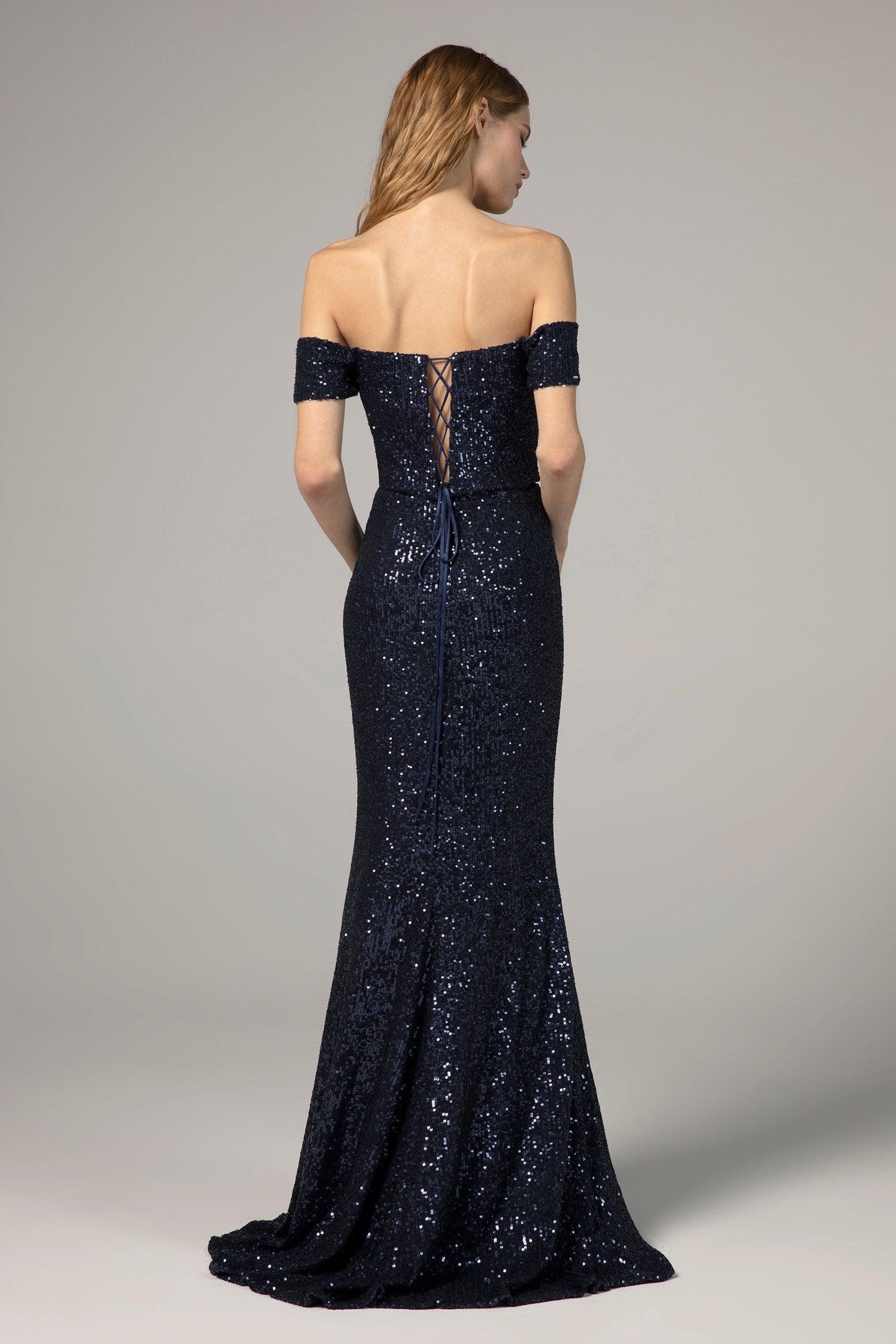 Trumpet-Mermaid Floor Length Sequined Dress CS0290