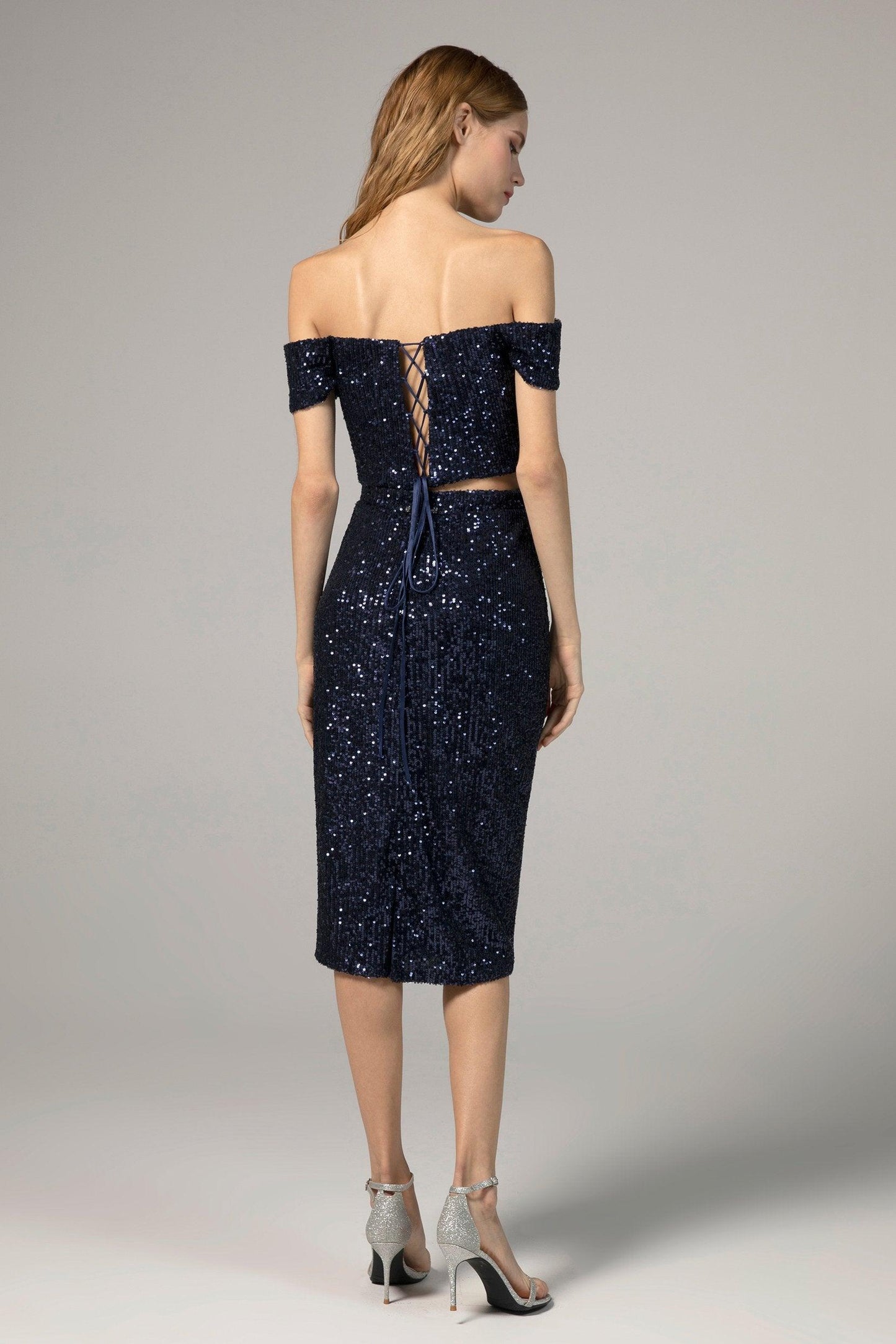 Sheath-Column Knee Length Sequined Dress CS0291 - COCOMELODY
