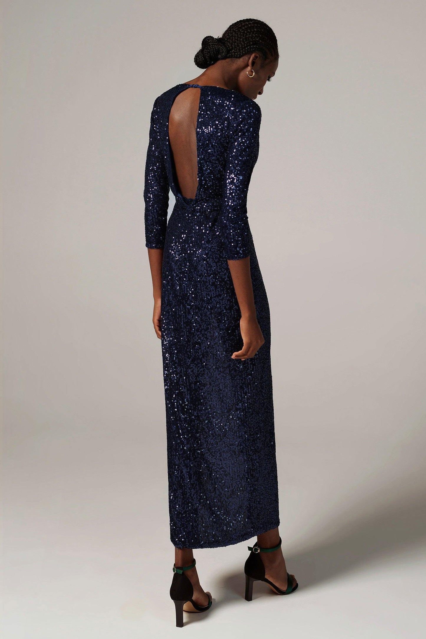 Sheath-Column Ankle Length Sequined Dress CS0294 - COCOMELODY