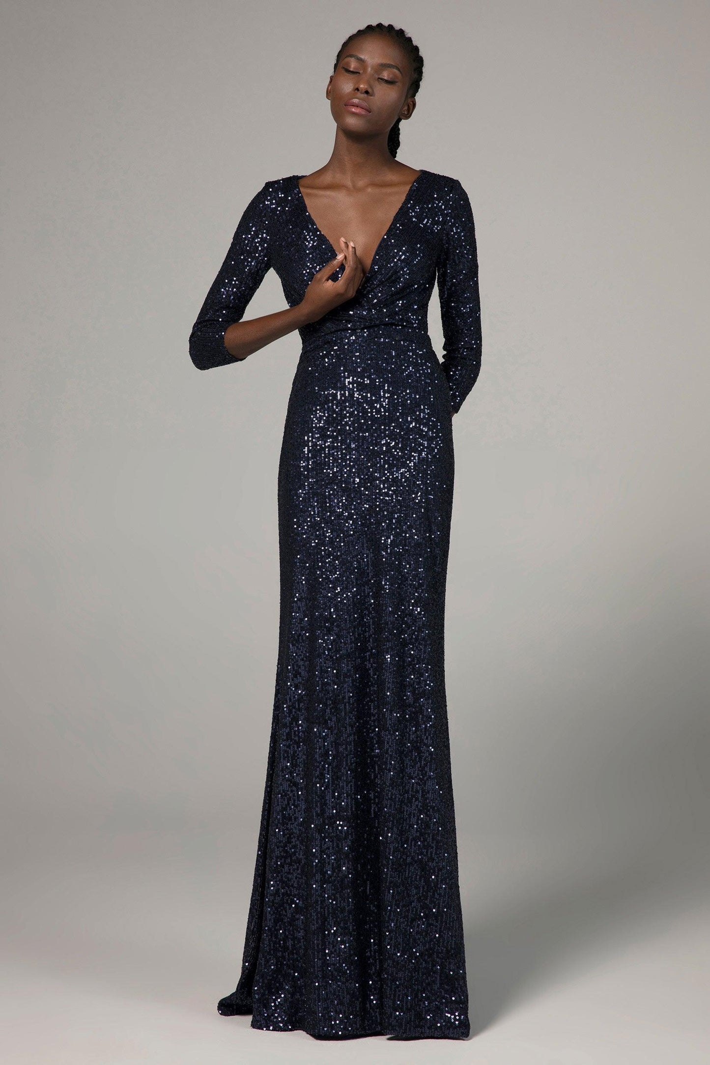 Trumpet-Mermaid Floor Length Sequined Dress CS0295