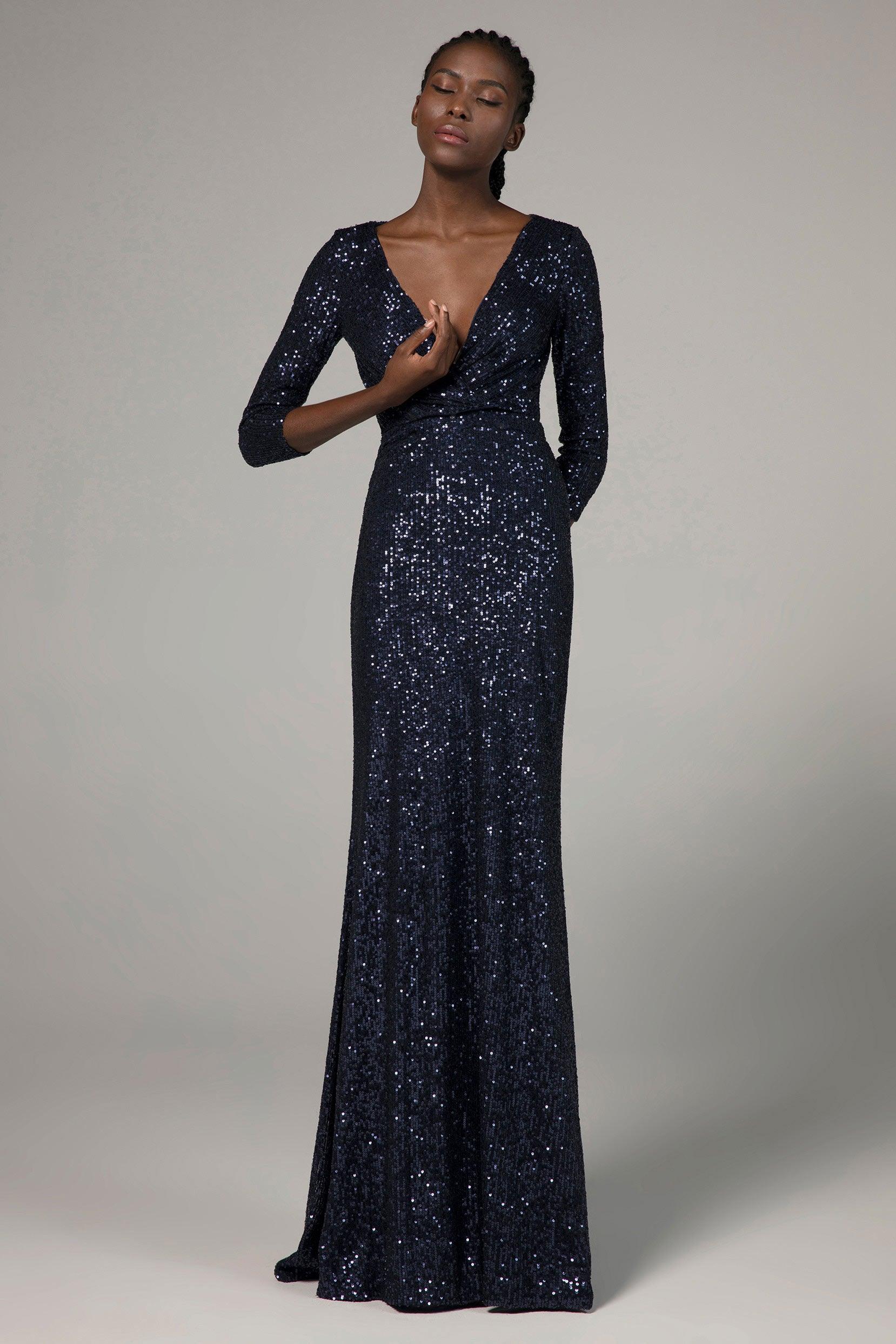 Trumpet-Mermaid Floor Length Sequined Dress CS0295 - COCOMELODY