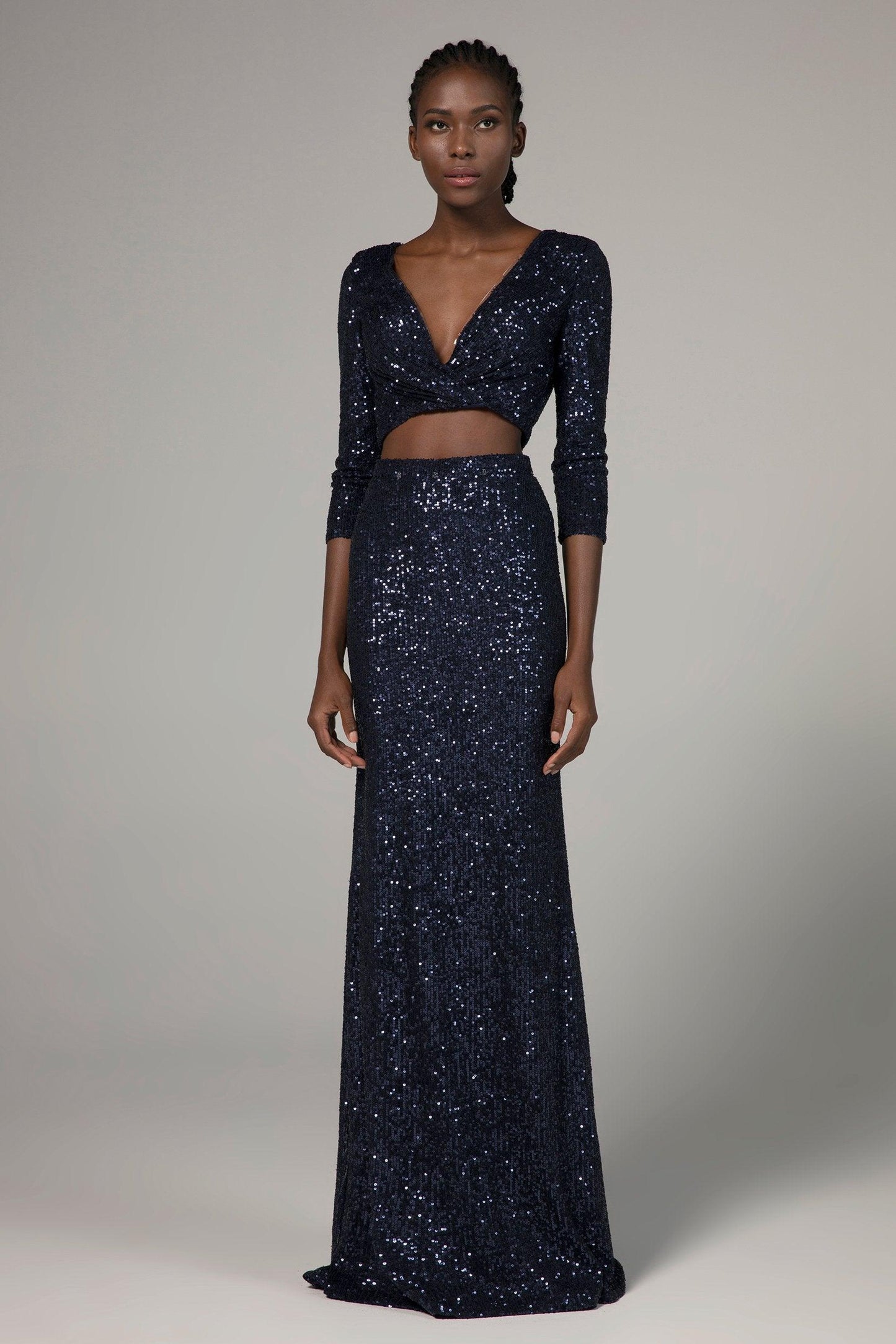 Trumpet-Mermaid Floor Length Sequined Dress CS0295