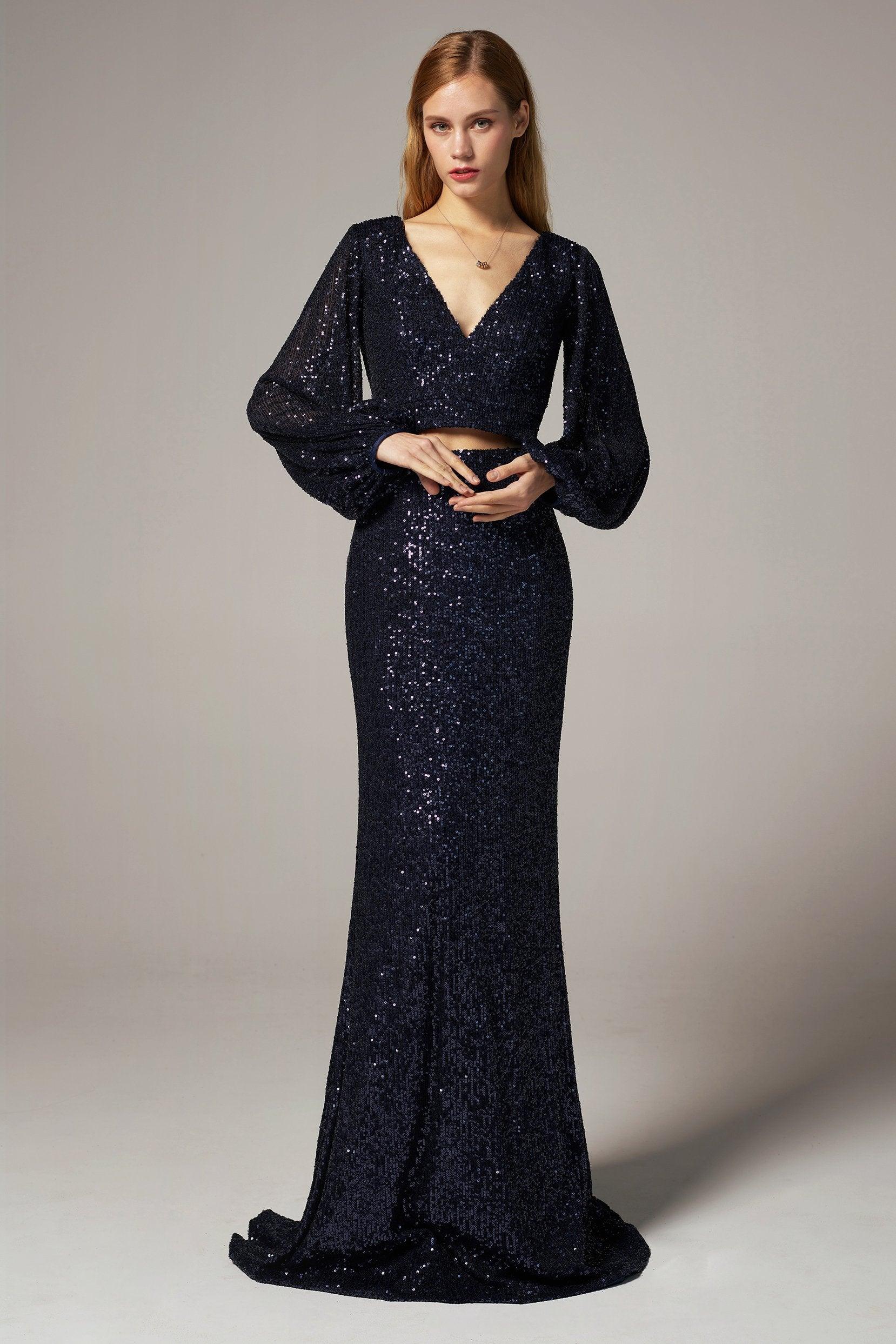 Trumpet-Mermaid Ankle Length Sequined Dress CS0304 - COCOMELODY
