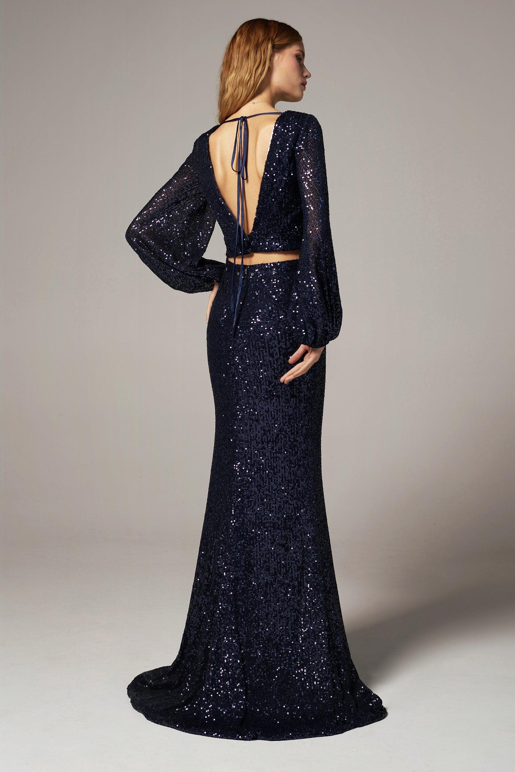Trumpet-Mermaid Ankle Length Sequined Dress CS0304 - COCOMELODY