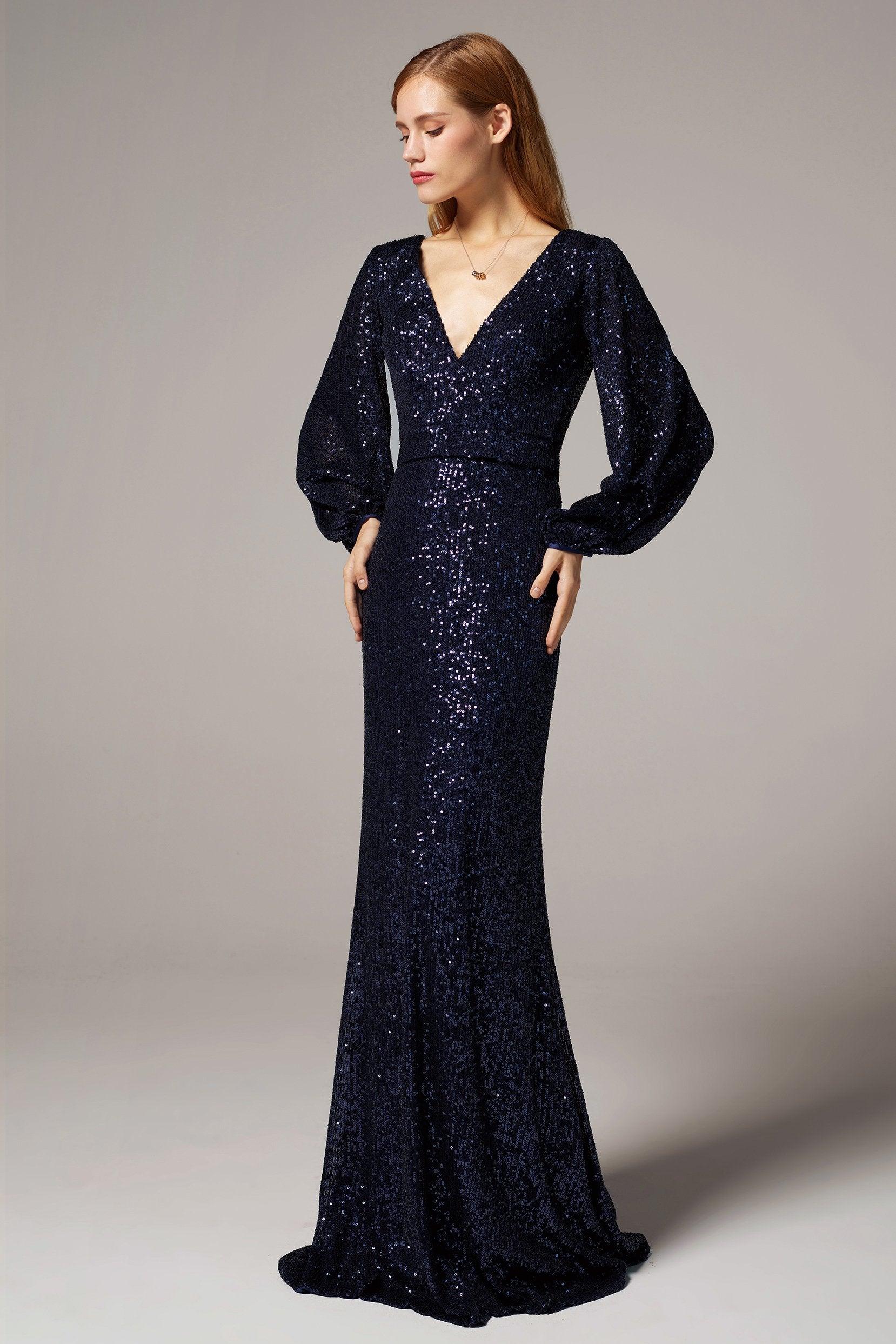 Trumpet-Mermaid Ankle Length Sequined Dress CS0304 - COCOMELODY