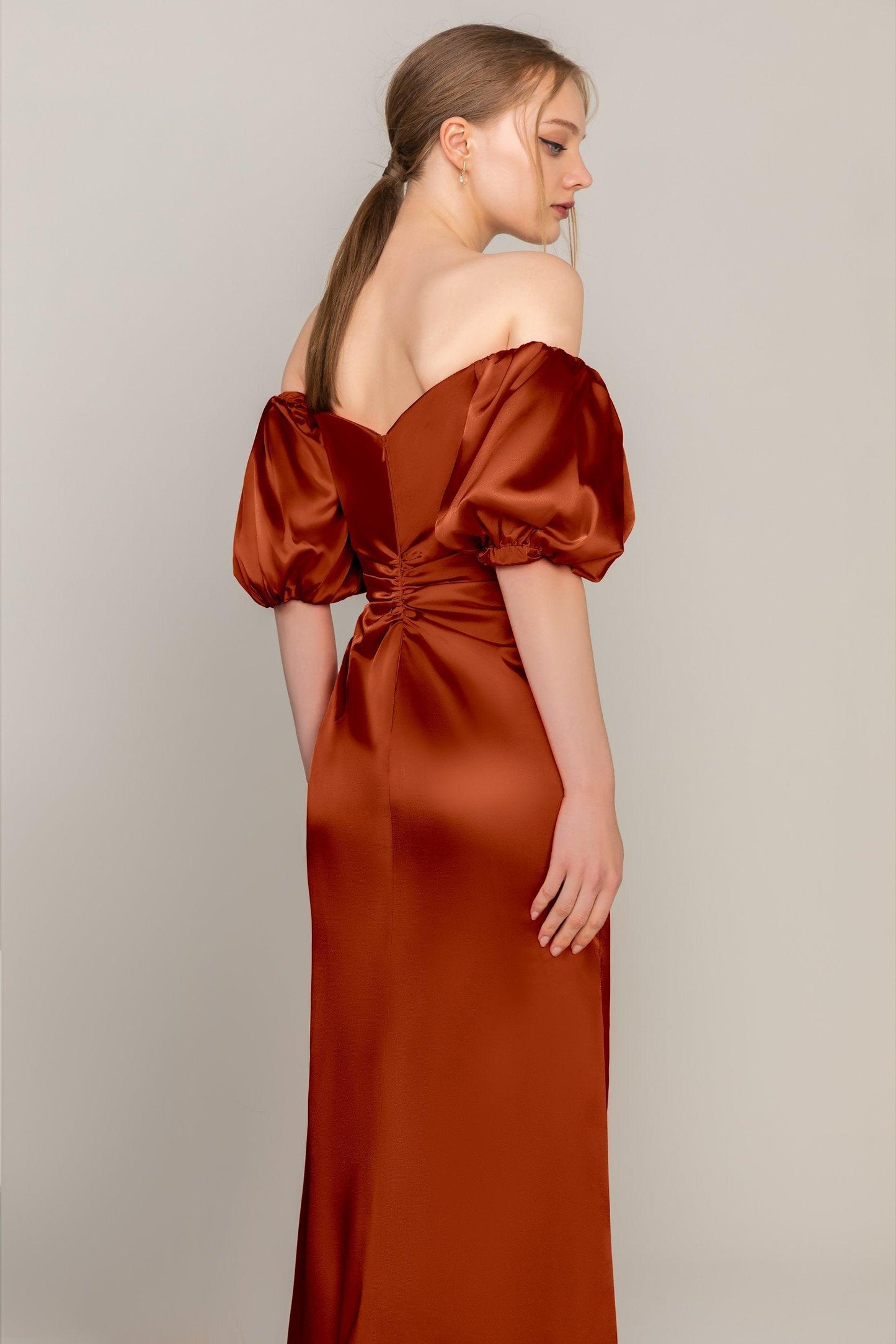 Sheath Floor Length Acetate Satin Dress CS0322