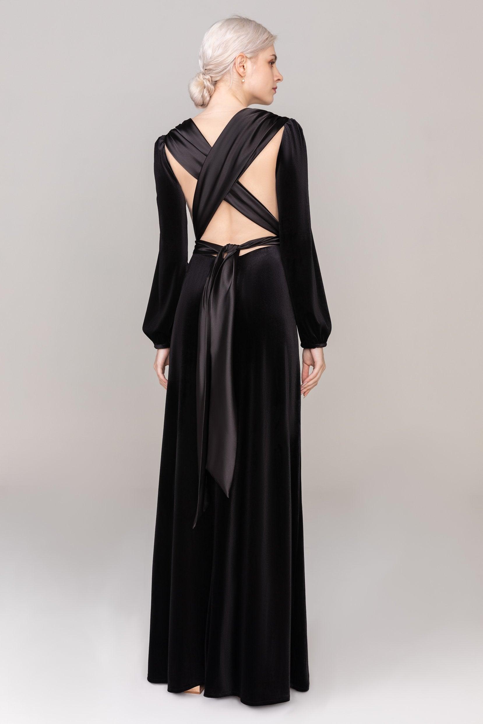 Sheath-Column Floor Length Velvet Dress CS0332 - COCOMELODY