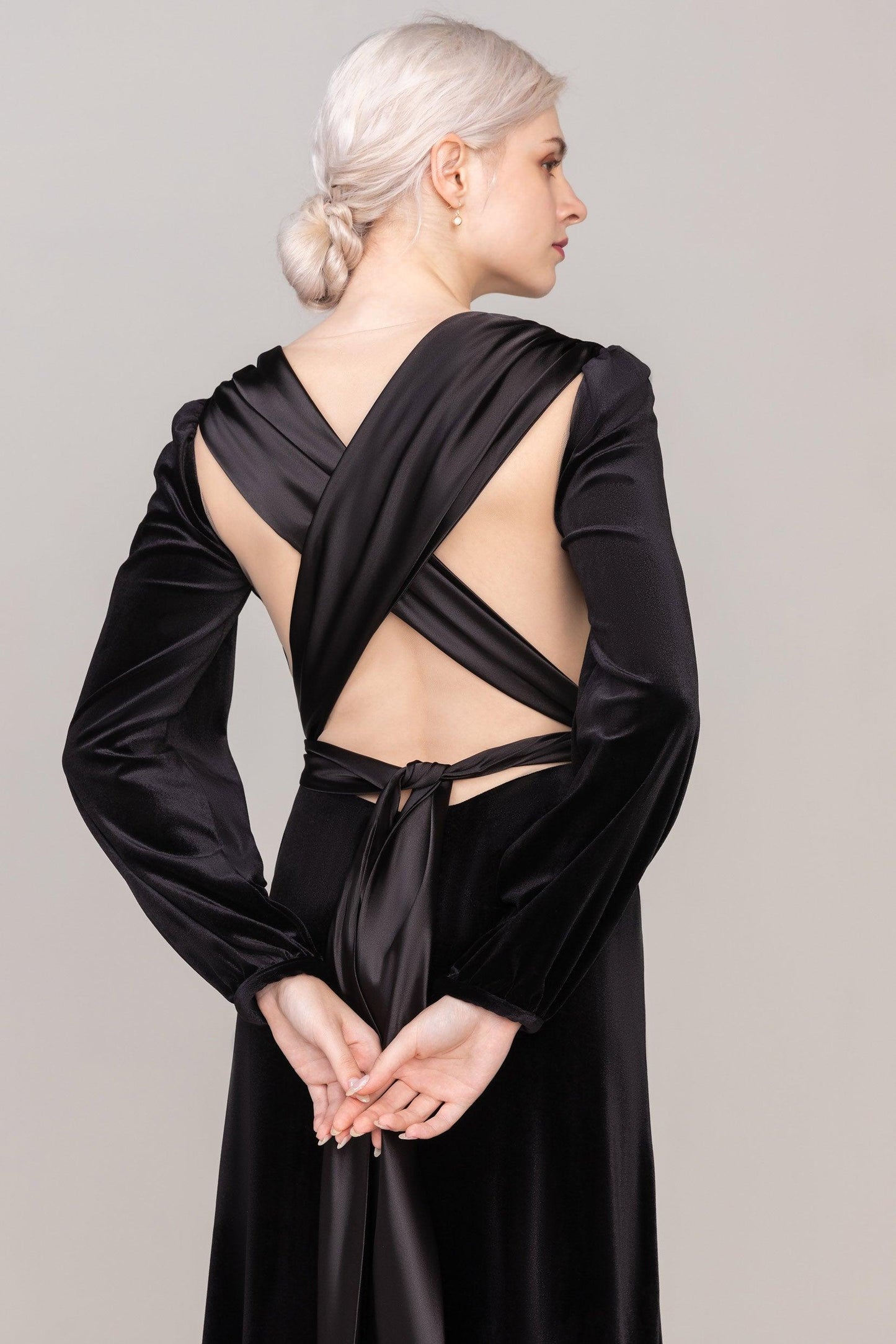 Sheath-Column Floor Length Velvet Dress CS0332 - COCOMELODY