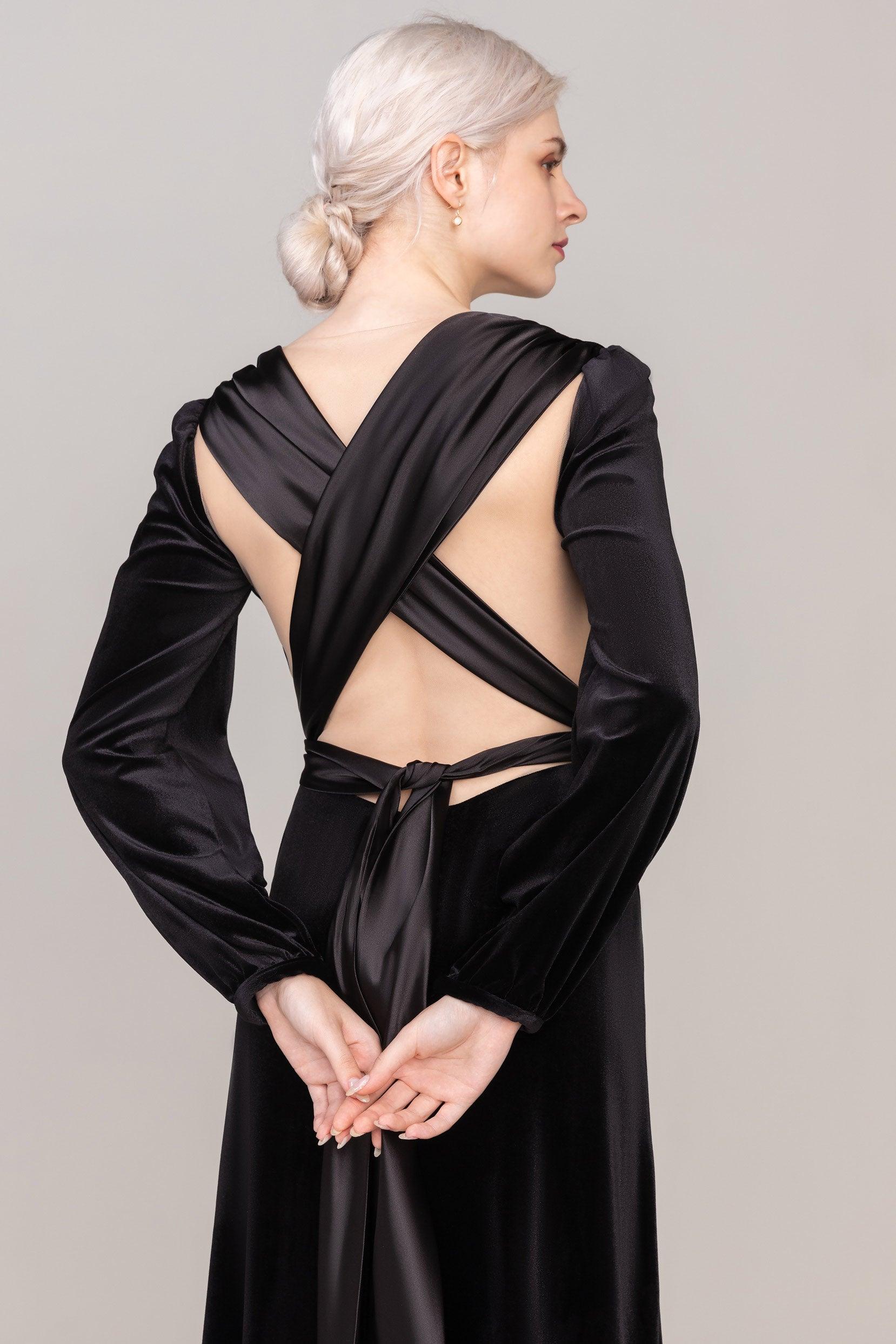 Sheath-Column Floor Length Velvet Dress CS0332 - COCOMELODY