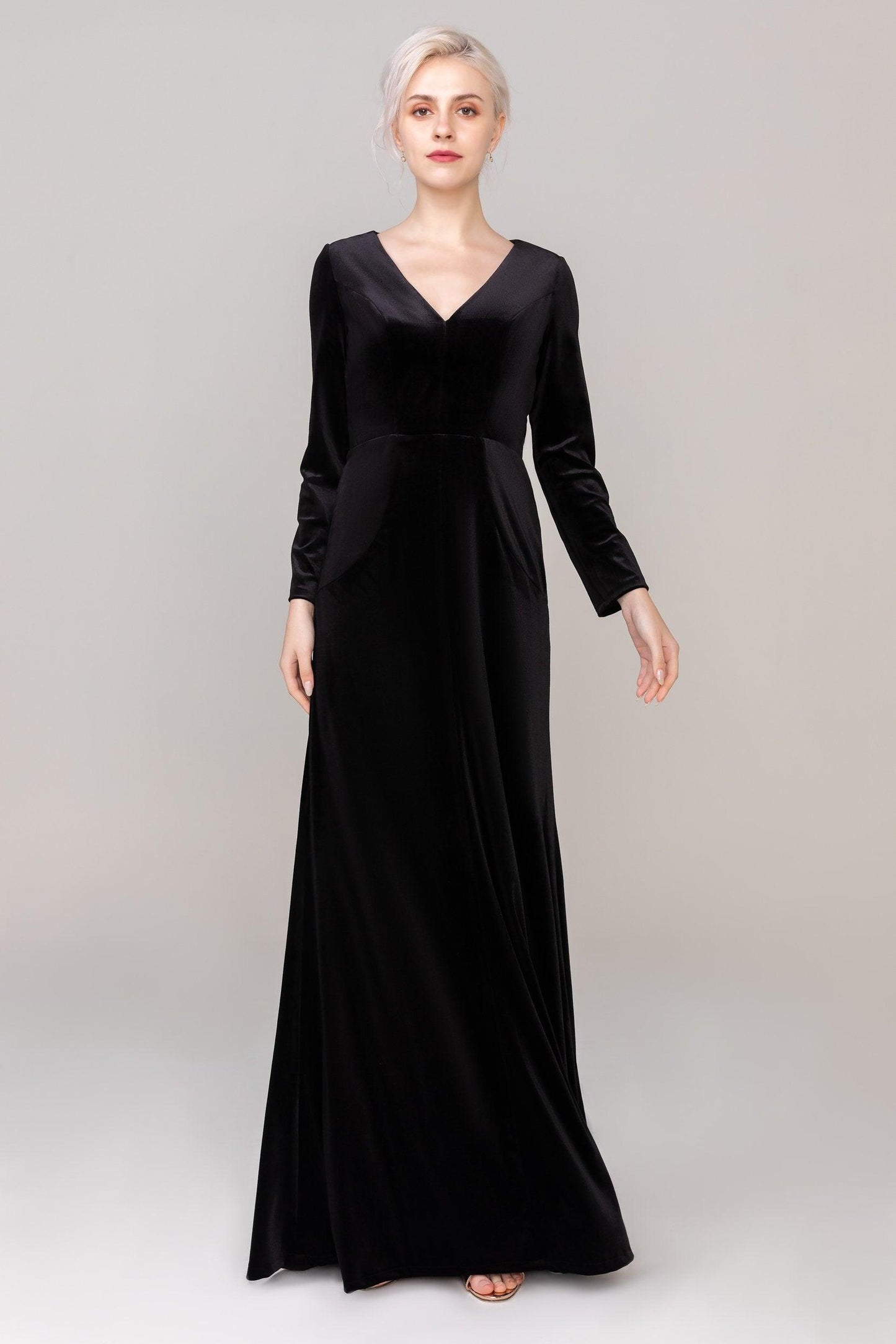 Sheath-Column Floor Length Velvet Dress CS0333