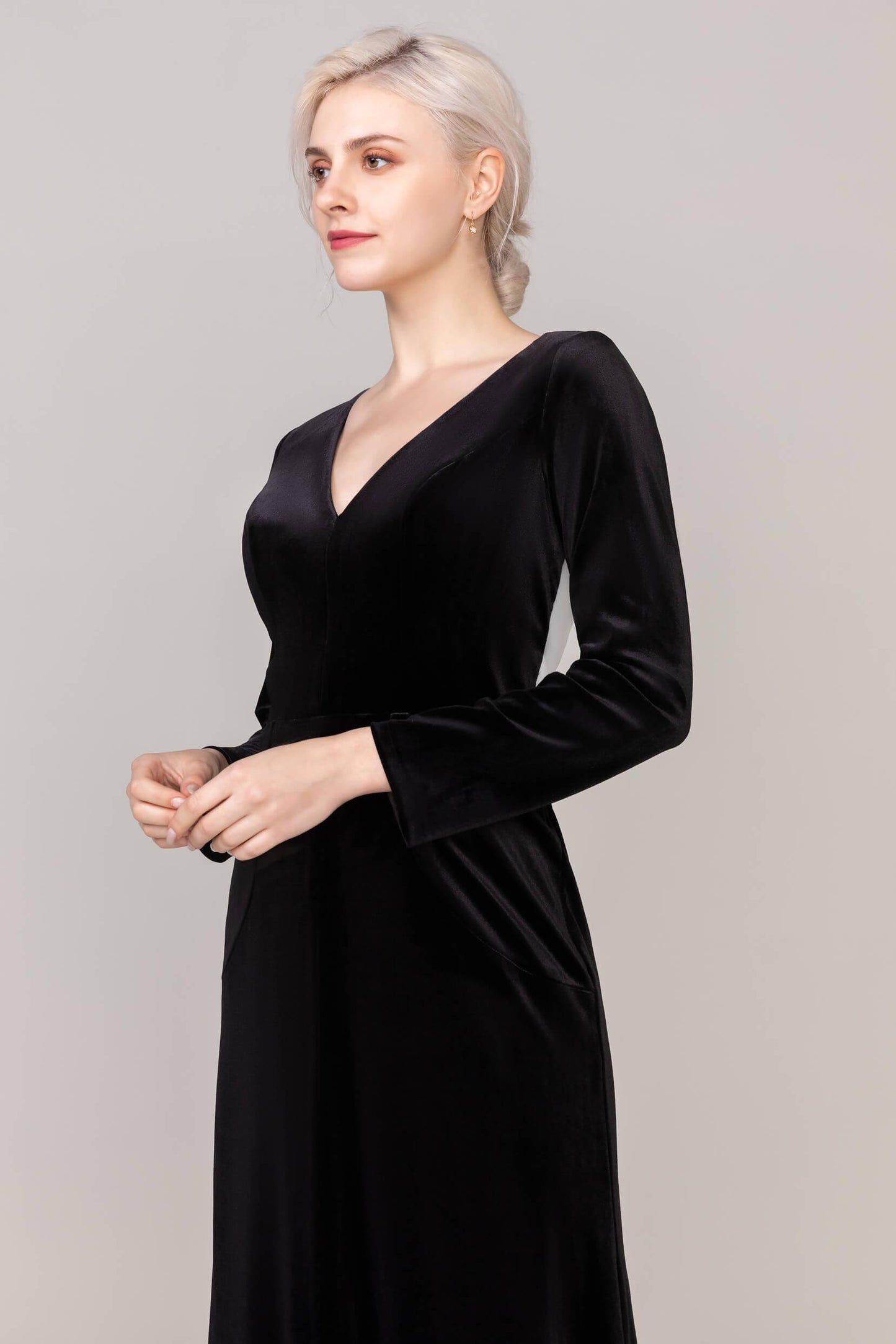 Sheath-Column Floor Length Velvet Dress CS0333