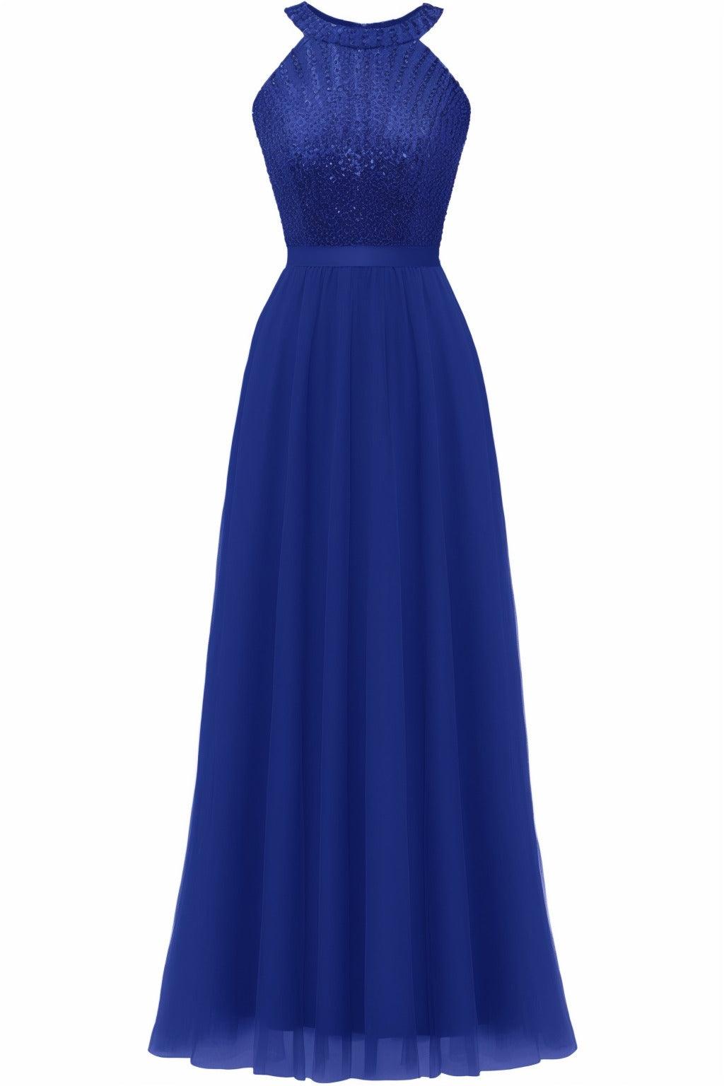 A-Line Floor Length Sequined Prom Dress CS0422 - COCOMELODY