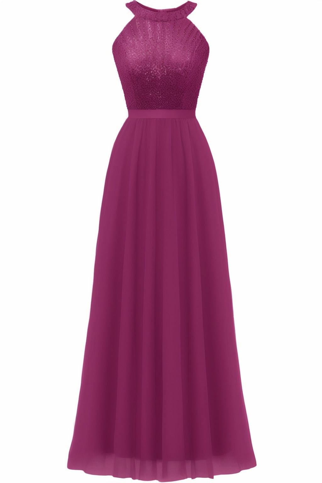 A-Line Floor Length Sequined Prom Dress CS0422 - COCOMELODY