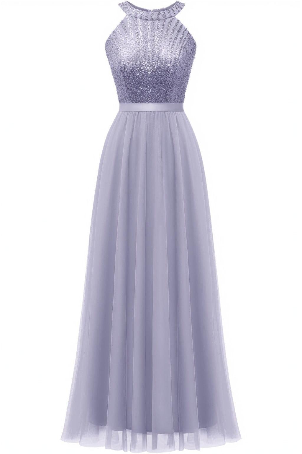 A-Line Floor Length Sequined Prom Dress CS0422 - COCOMELODY