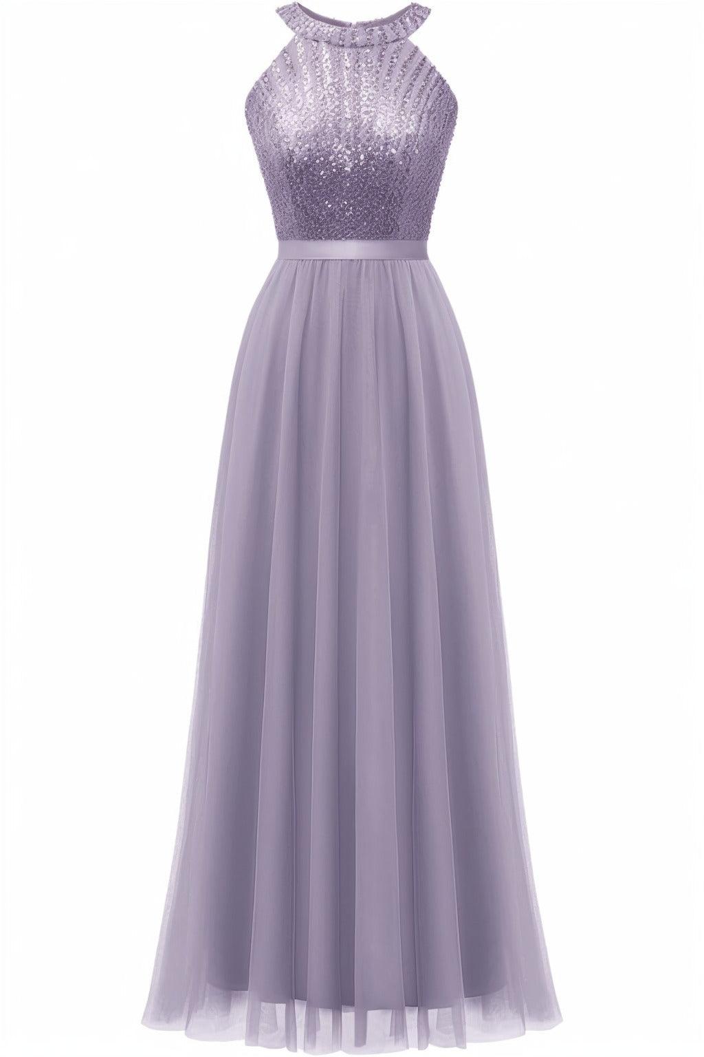 A-Line Floor Length Sequined Prom Dress CS0422 - COCOMELODY