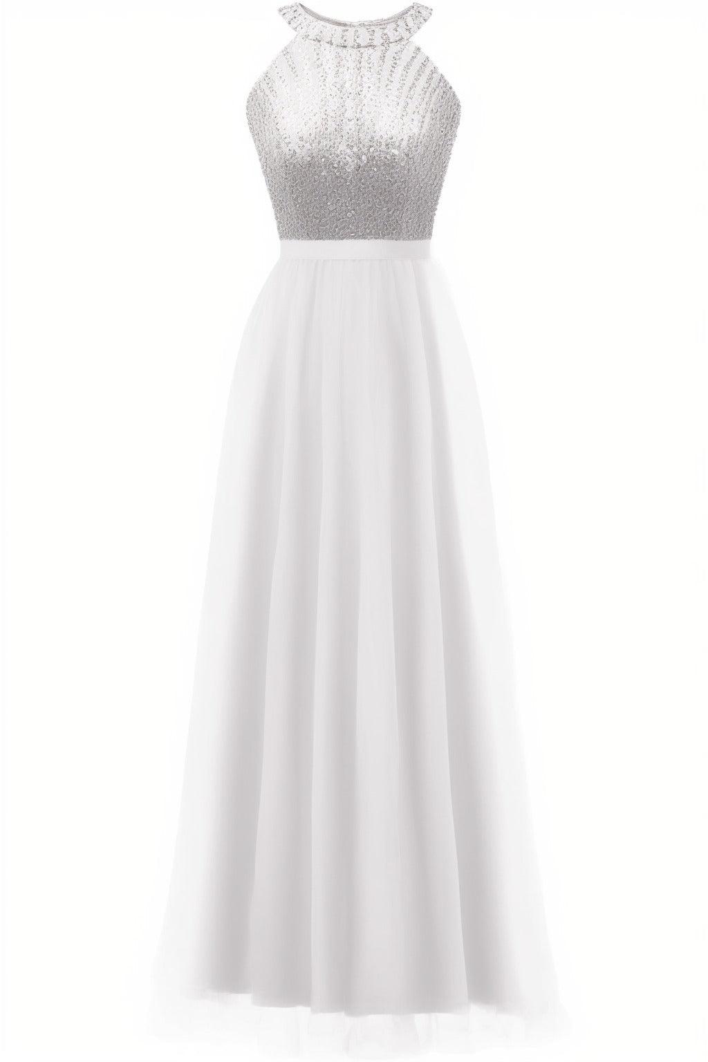 A-Line Floor Length Sequined Prom Dress CS0422 - COCOMELODY