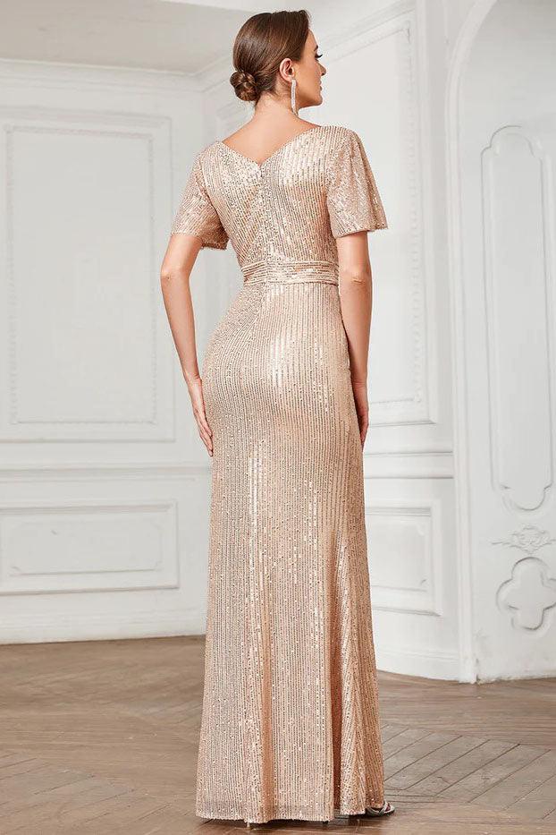 Sheath-Column Floor Length Sequined Dress CS0383 - COCOMELODY