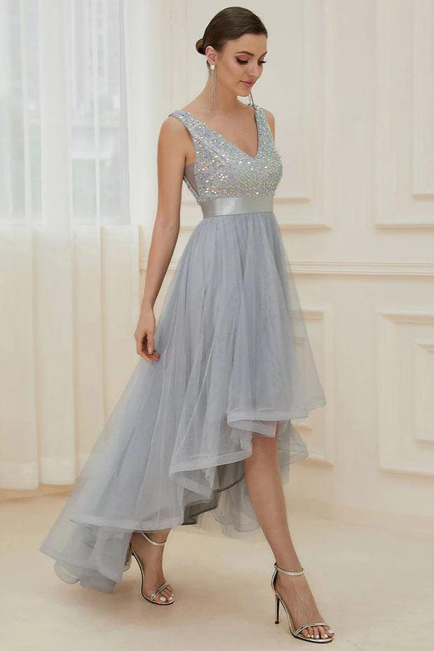 Ball Gown Knee Length Sequined Dress CS0384 - COCOMELODY