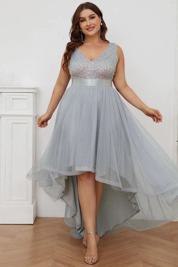 Ball Gown Knee Length Sequined Dress CS0384 - COCOMELODY