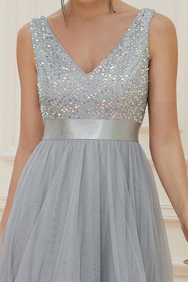 Ball Gown Knee Length Sequined Dress CS0384 - COCOMELODY