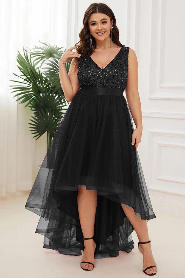 Ball Gown Knee Length Sequined Dress CS0384 - COCOMELODY
