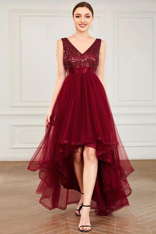 Ball Gown Knee Length Sequined Dress CS0384 - COCOMELODY