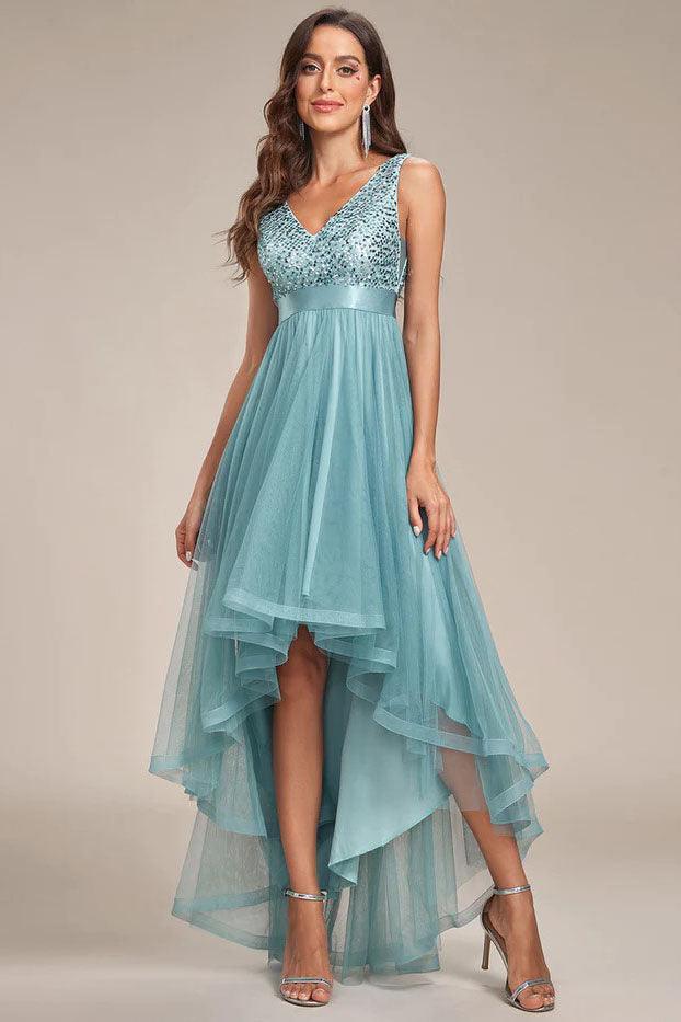 Ball Gown Knee Length Sequined Dress CS0384 - COCOMELODY