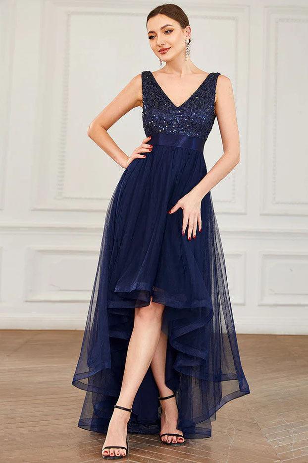 Ball Gown Knee Length Sequined Dress CS0384 - COCOMELODY
