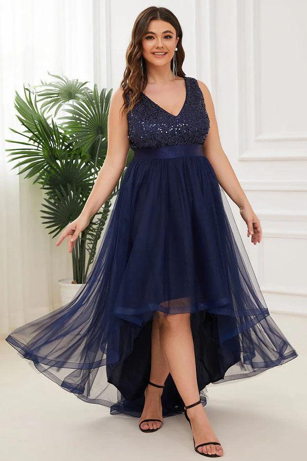 Ball Gown Knee Length Sequined Dress CS0384 - COCOMELODY