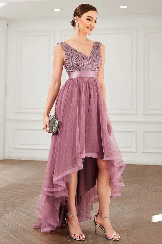 Ball Gown Knee Length Sequined Dress CS0384 - COCOMELODY