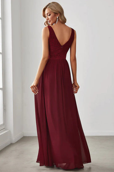 A-Line Floor Length Lace Dress CS0385