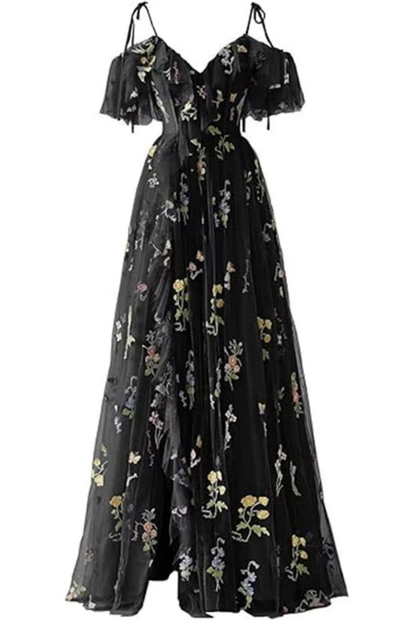 A-Line Floor Length Print Prom Dress CS0441